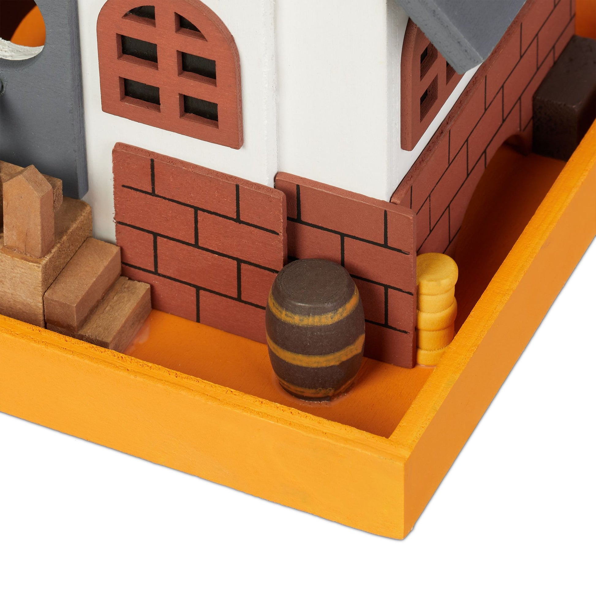 Deko Vogelhaus Wirtshaus Weiss-Orange-Grau von Relaxdays