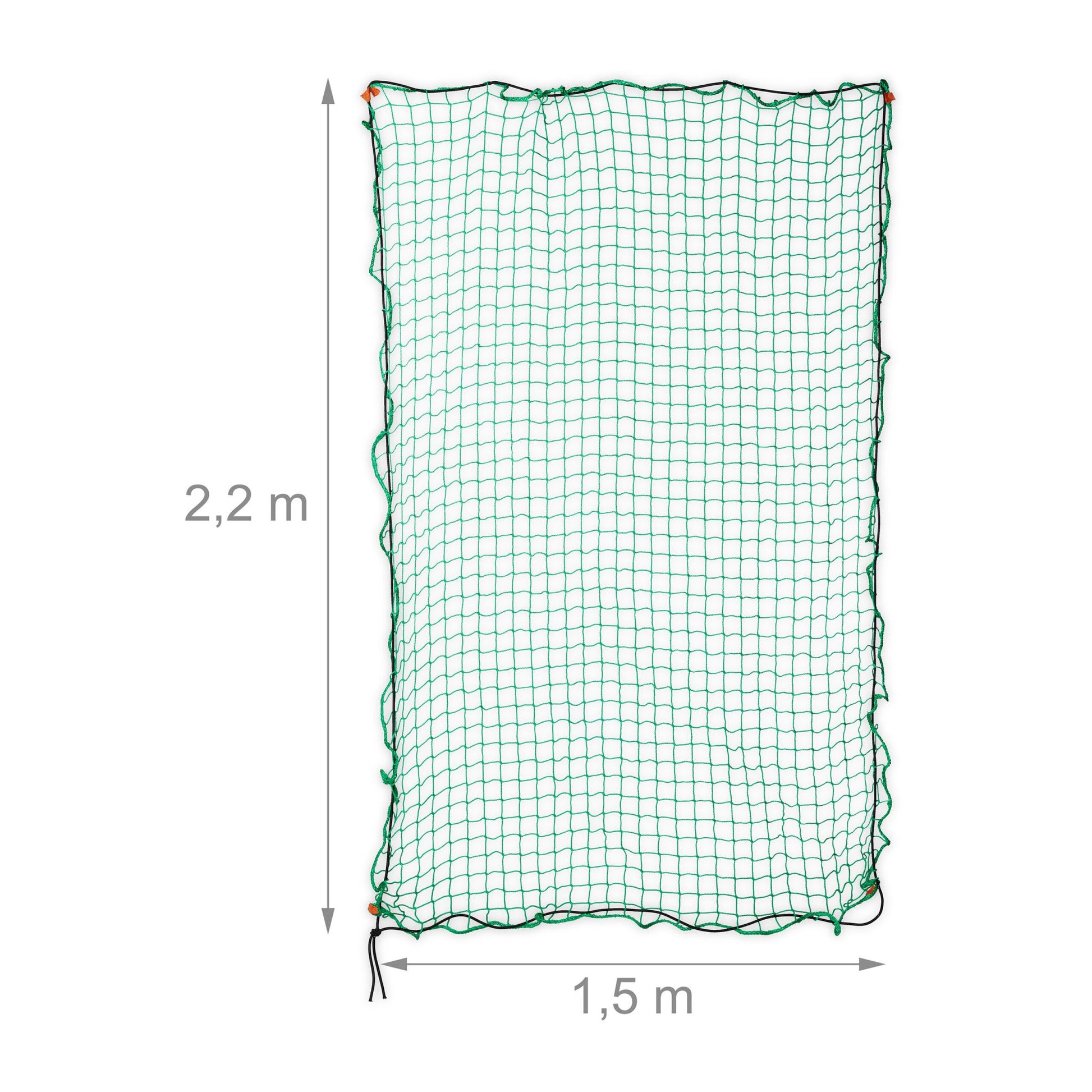 Anhängernetz 1,5 x 2,2 m Grün-Orange-Schwarz von Relaxdays