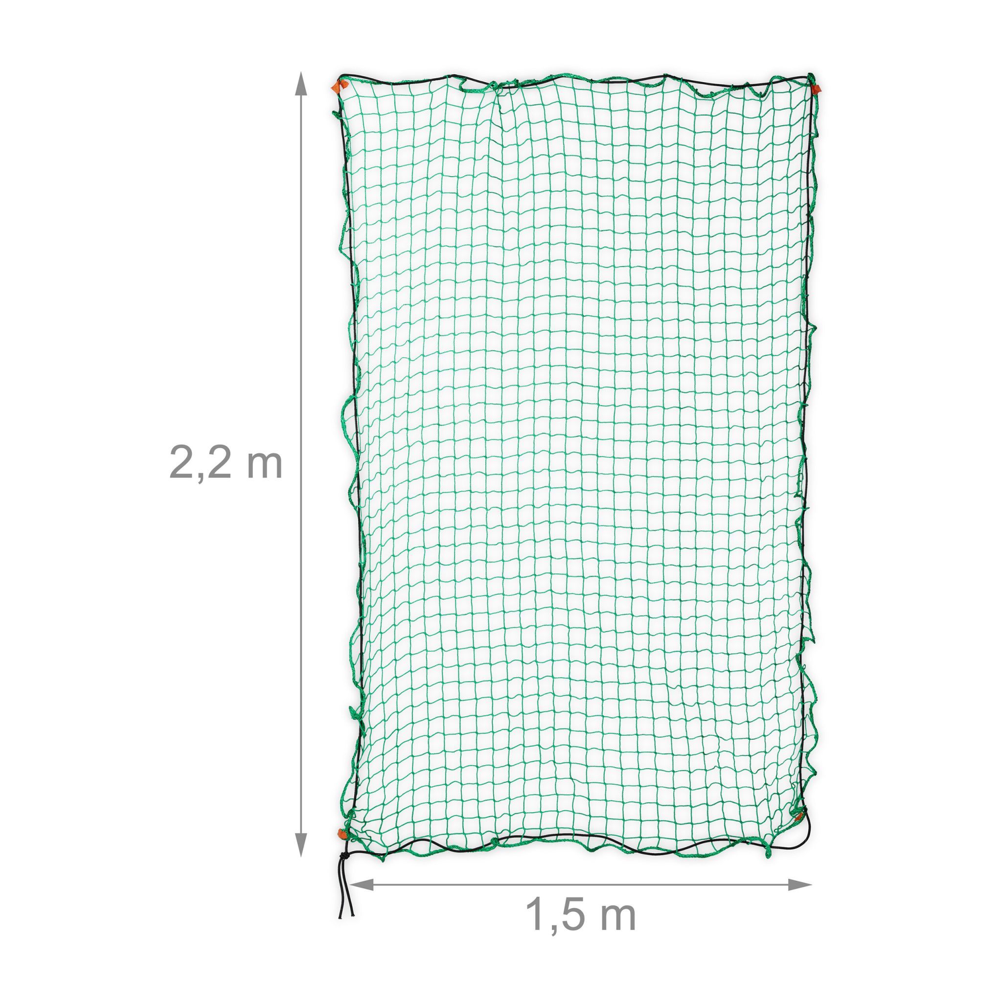 Anhängernetz 1,5 x 2,2 m Grün-Orange-Schwarz von Relaxdays