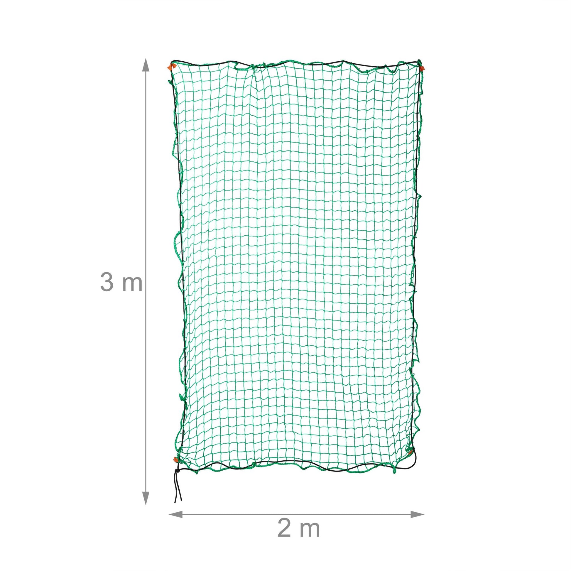Anhängernetz 2 x 3 m Grün-Orange-Schwarz von Relaxdays
