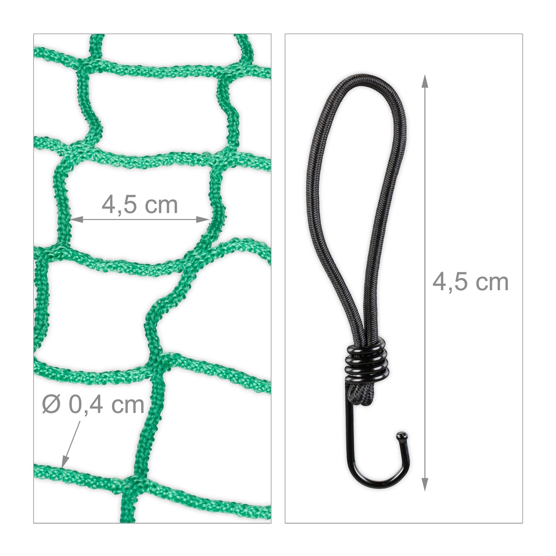 Anhängernetz 2 x 3 m Grün-Orange-Schwarz von Relaxdays