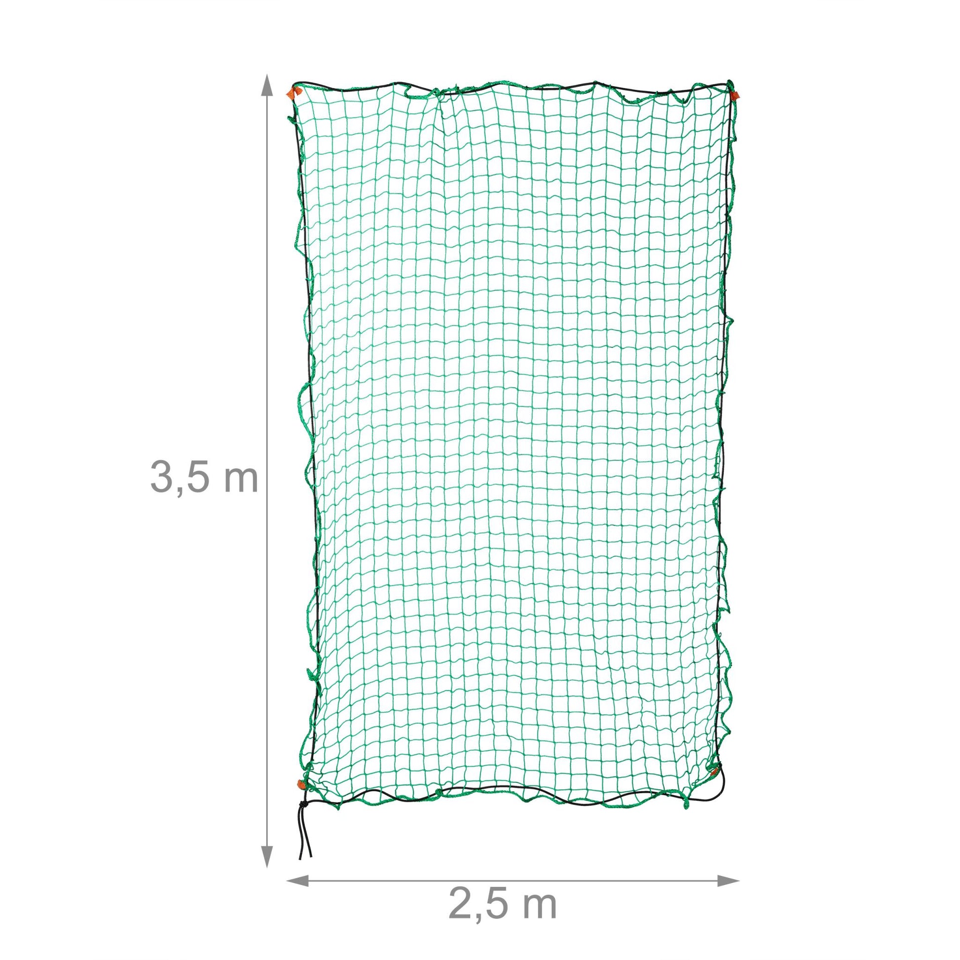 Anhängernetz 2,5 x 3,5 m Grün-Orange-Schwarz von Relaxdays