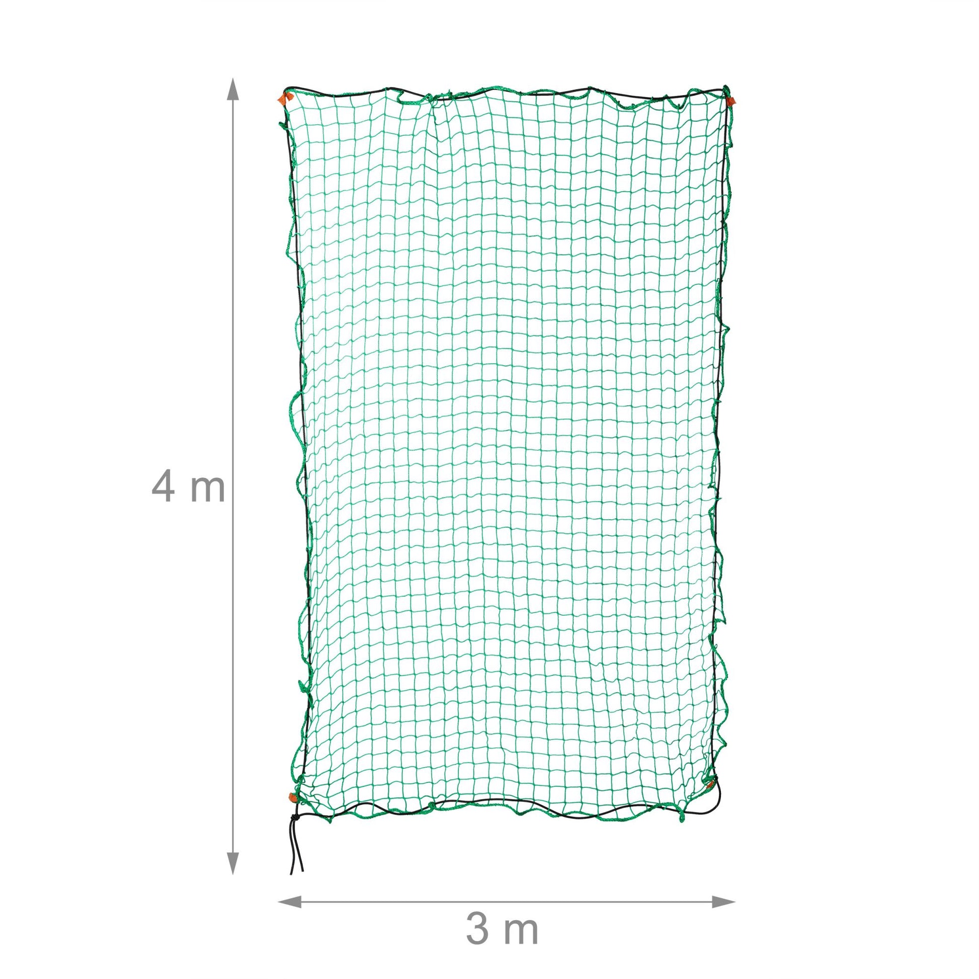 Anhängernetz 3 x 4 m Grün-Orange-Schwarz von Relaxdays