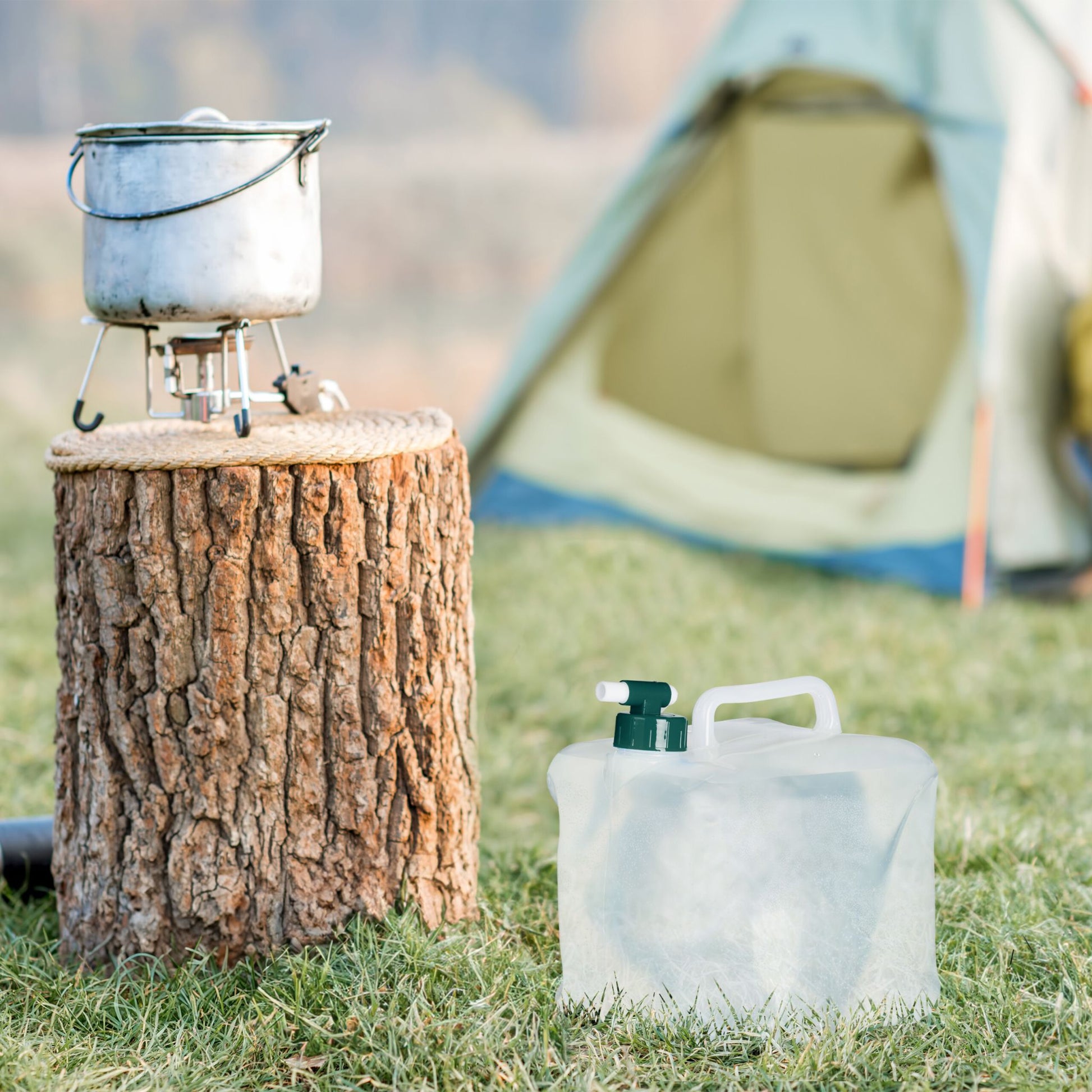 Quadratische Faltkanister 4er-Set Weiss-Grün-Transparent von Relaxdays