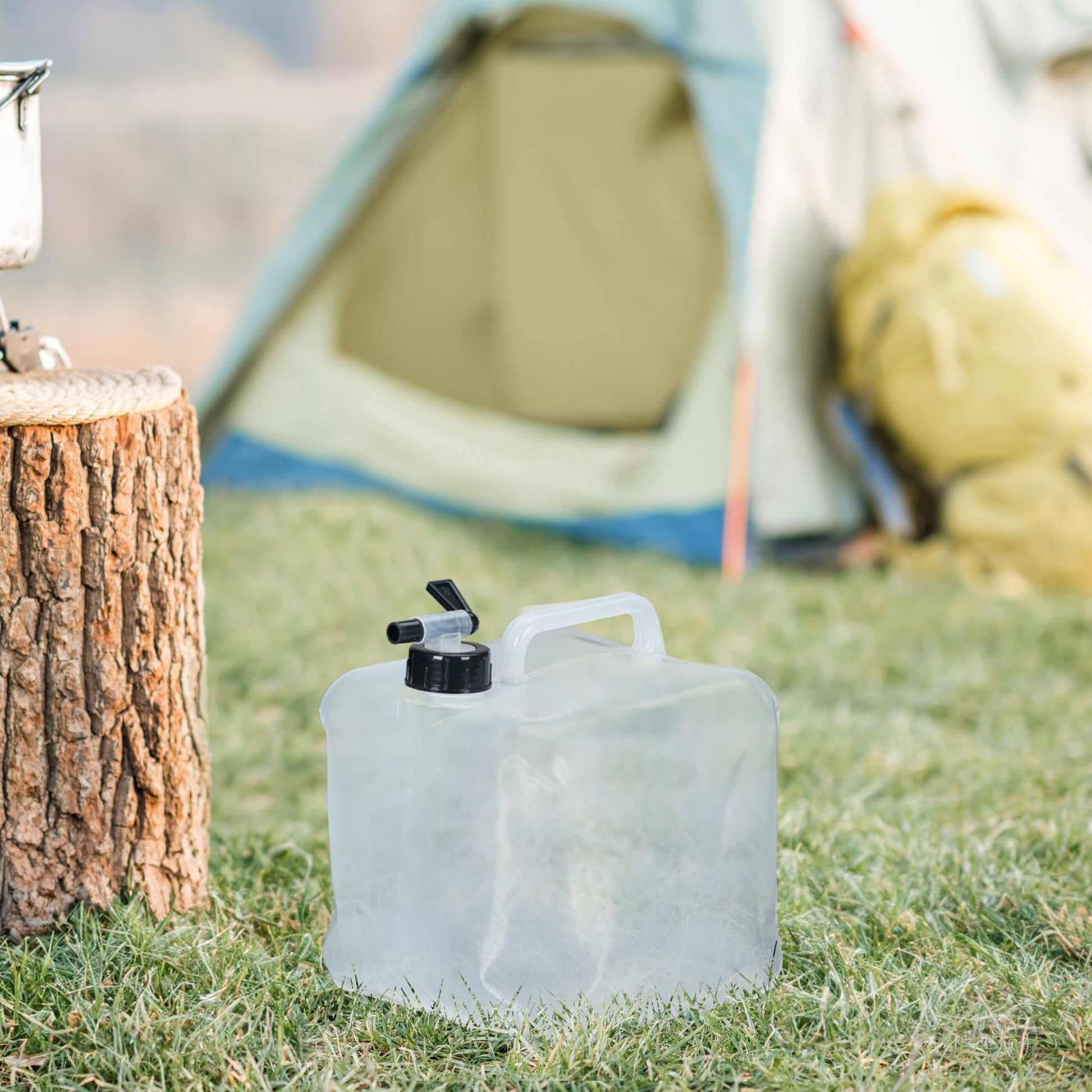Faltbarer Wasserkanister 4er-Set Schwarz-Transparent von Relaxdays