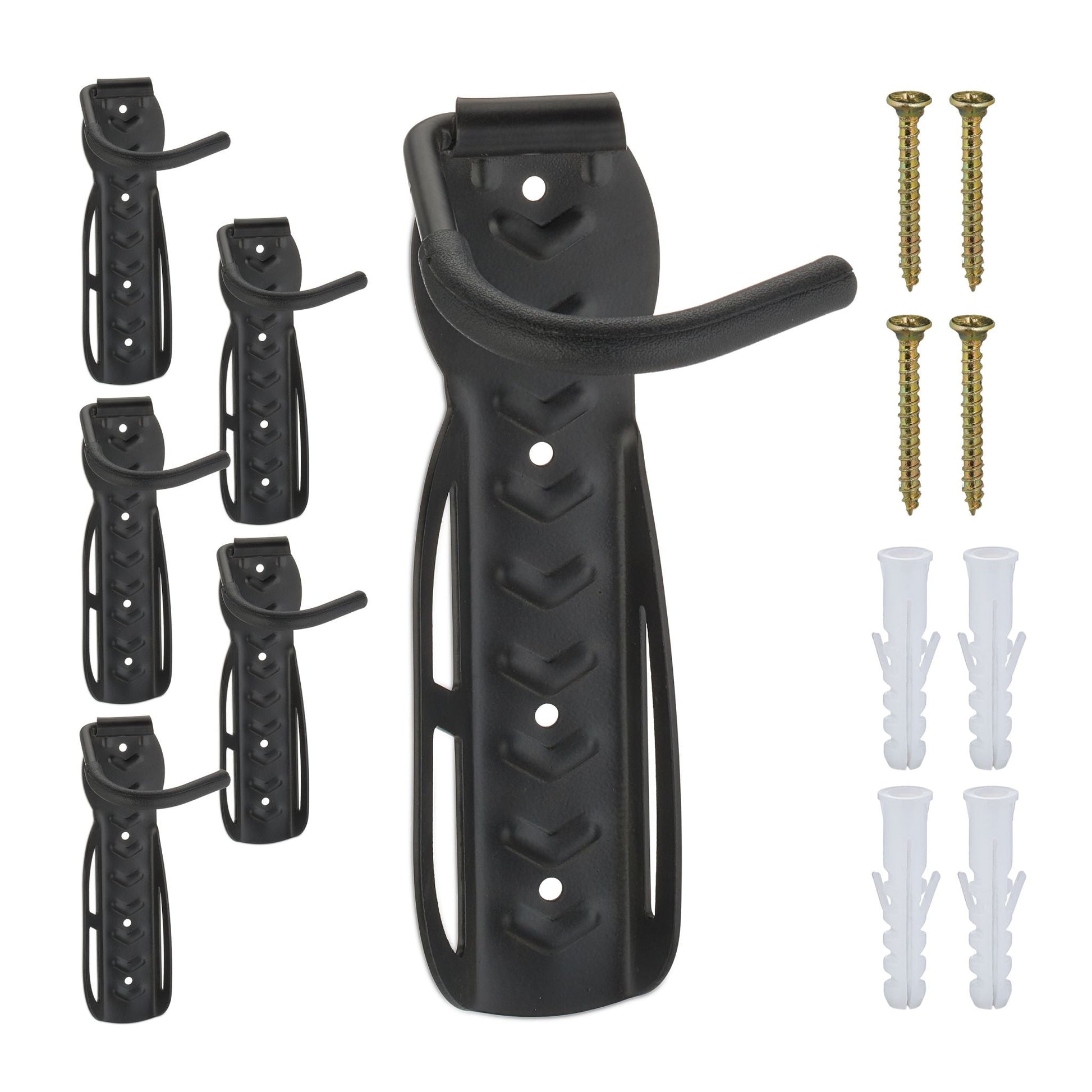 Fahrrad Wandhalterung 6er-Set Schwarz von Relaxdays