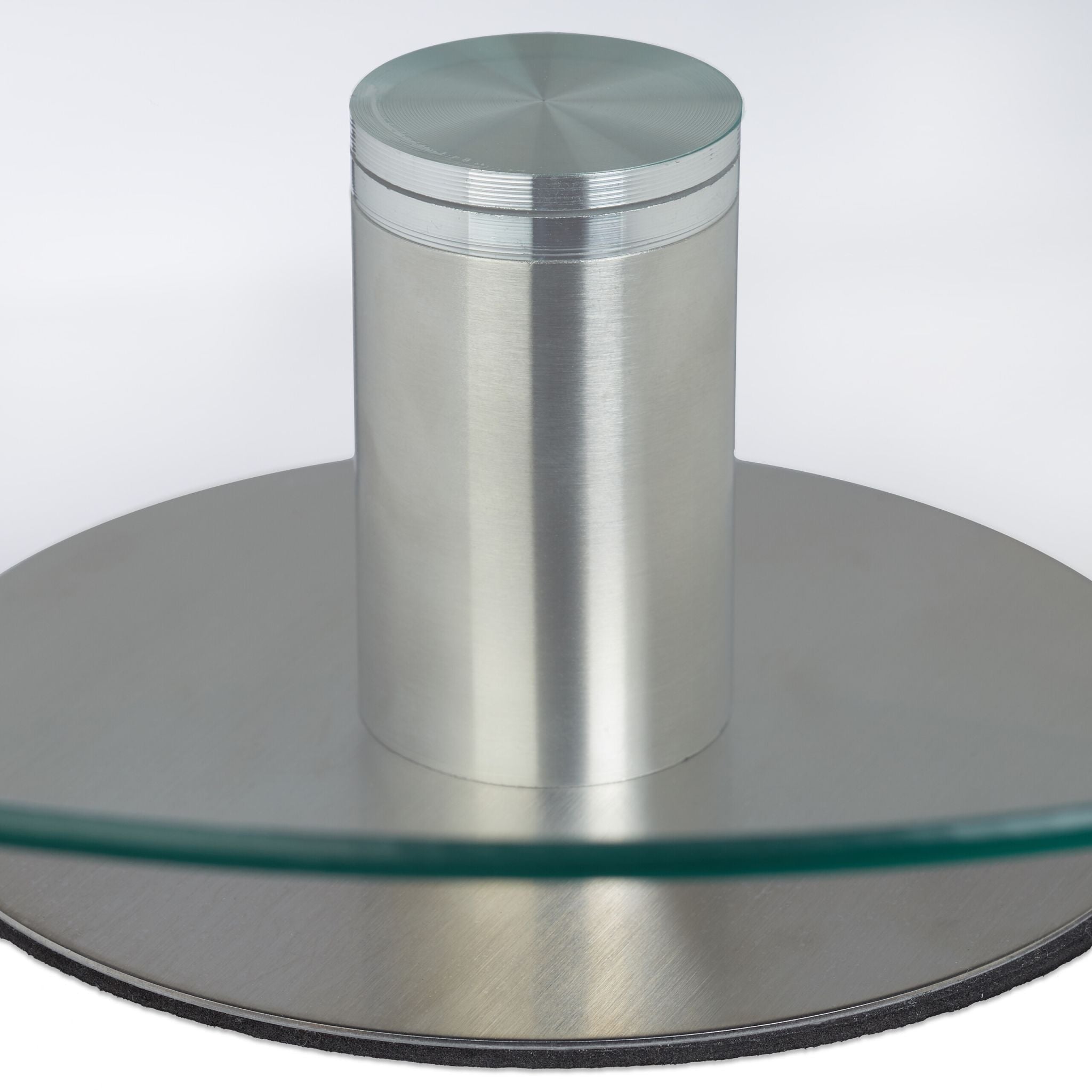 Tortenplatte mit Fuss Silber-Transparent von Relaxdays
