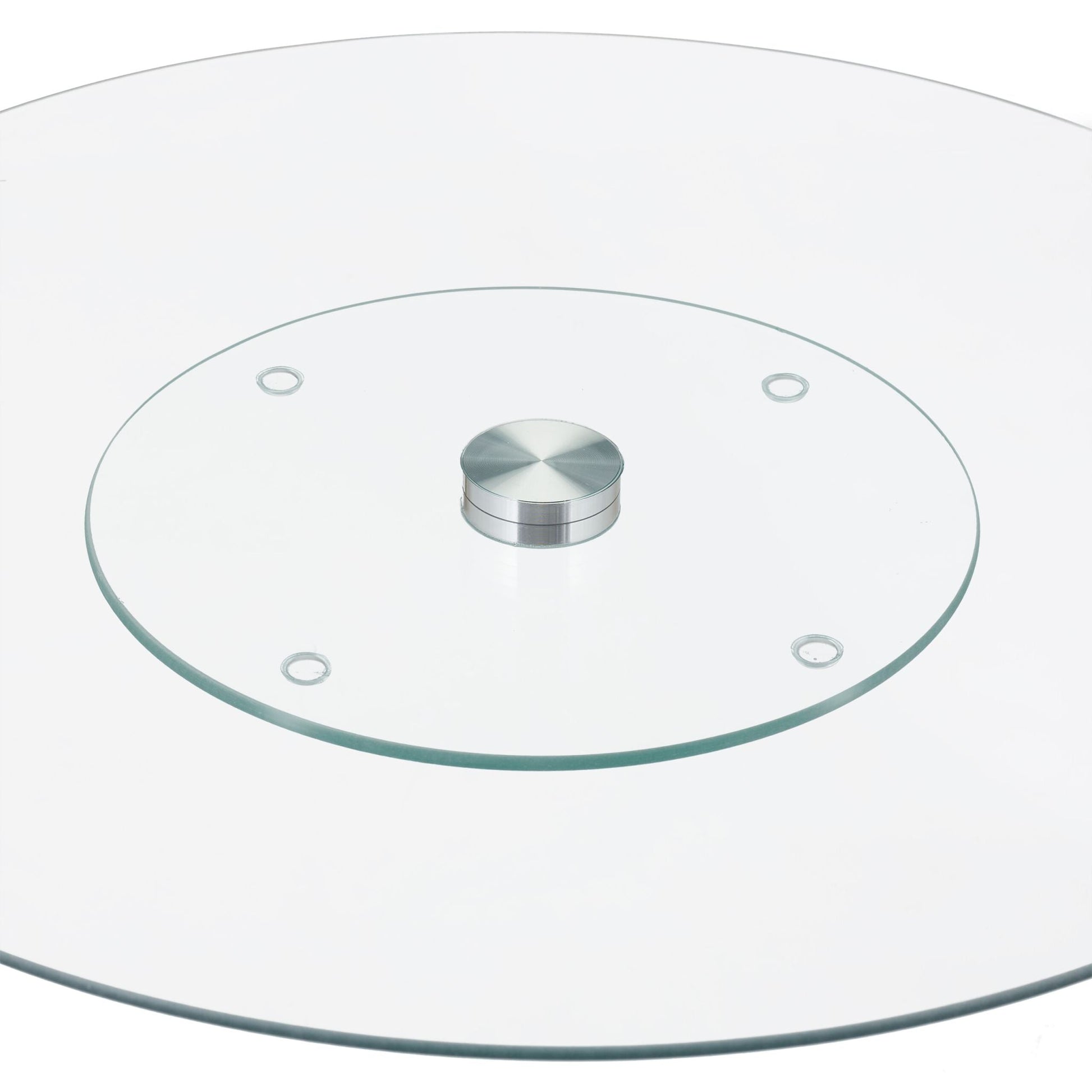 Drehbare Tortenplatte 2er-Set Silber-Transparent von Relaxdays