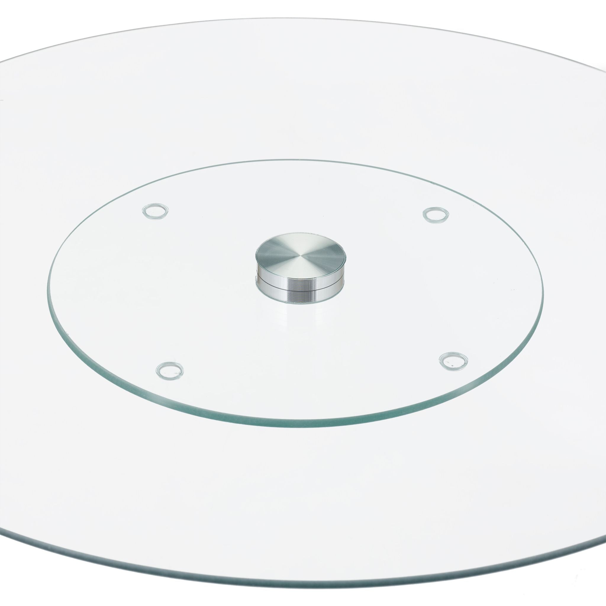 Drehbare Tortenplatte 2er-Set Silber-Transparent von Relaxdays