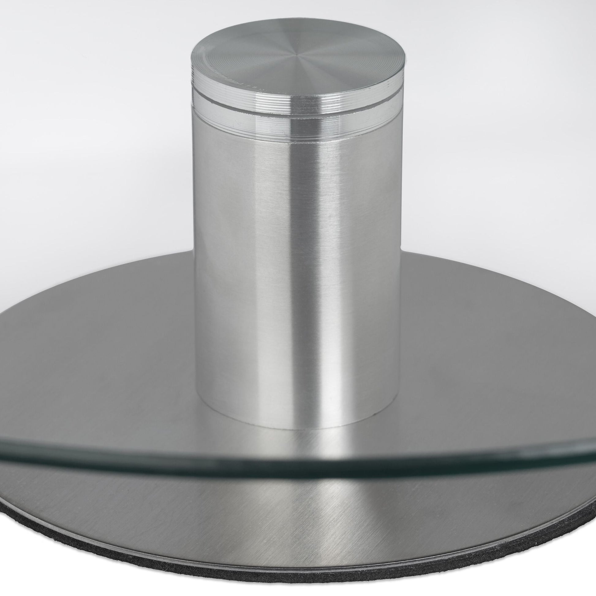 Tortenplatte mit Fuss 2er-Set Silber-Transparent von Relaxdays
