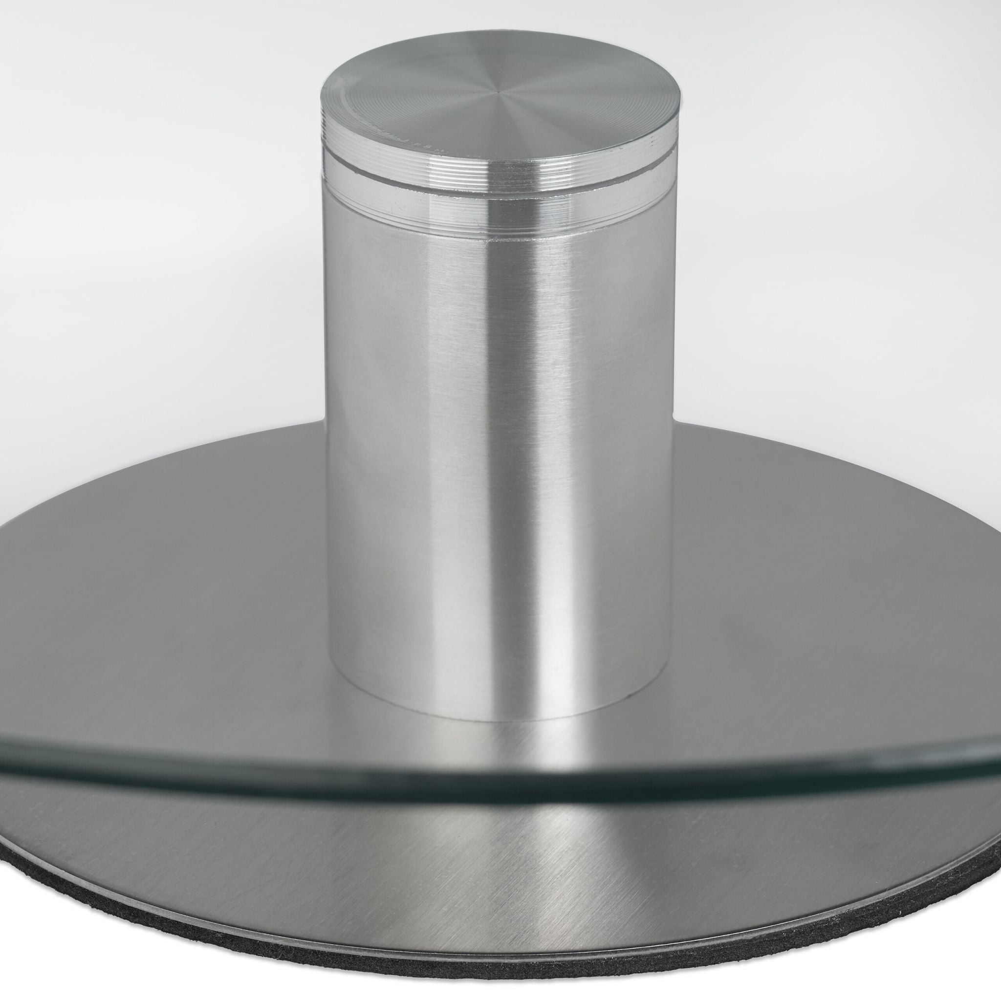 Tortenplatte mit Fuss 2er-Set Silber-Transparent von Relaxdays