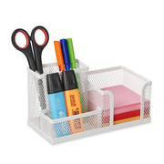 Schreibtisch-Organizer mit 3 Fächern Weiss von Relaxdays