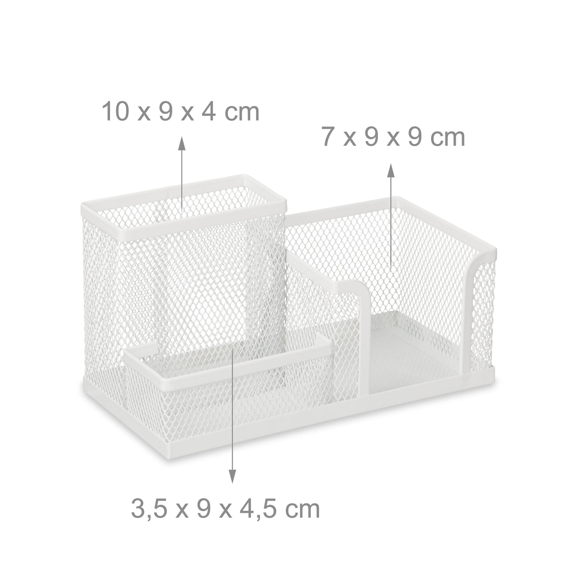 Schreibtisch-Organizer mit 3 Fächern Weiss von Relaxdays