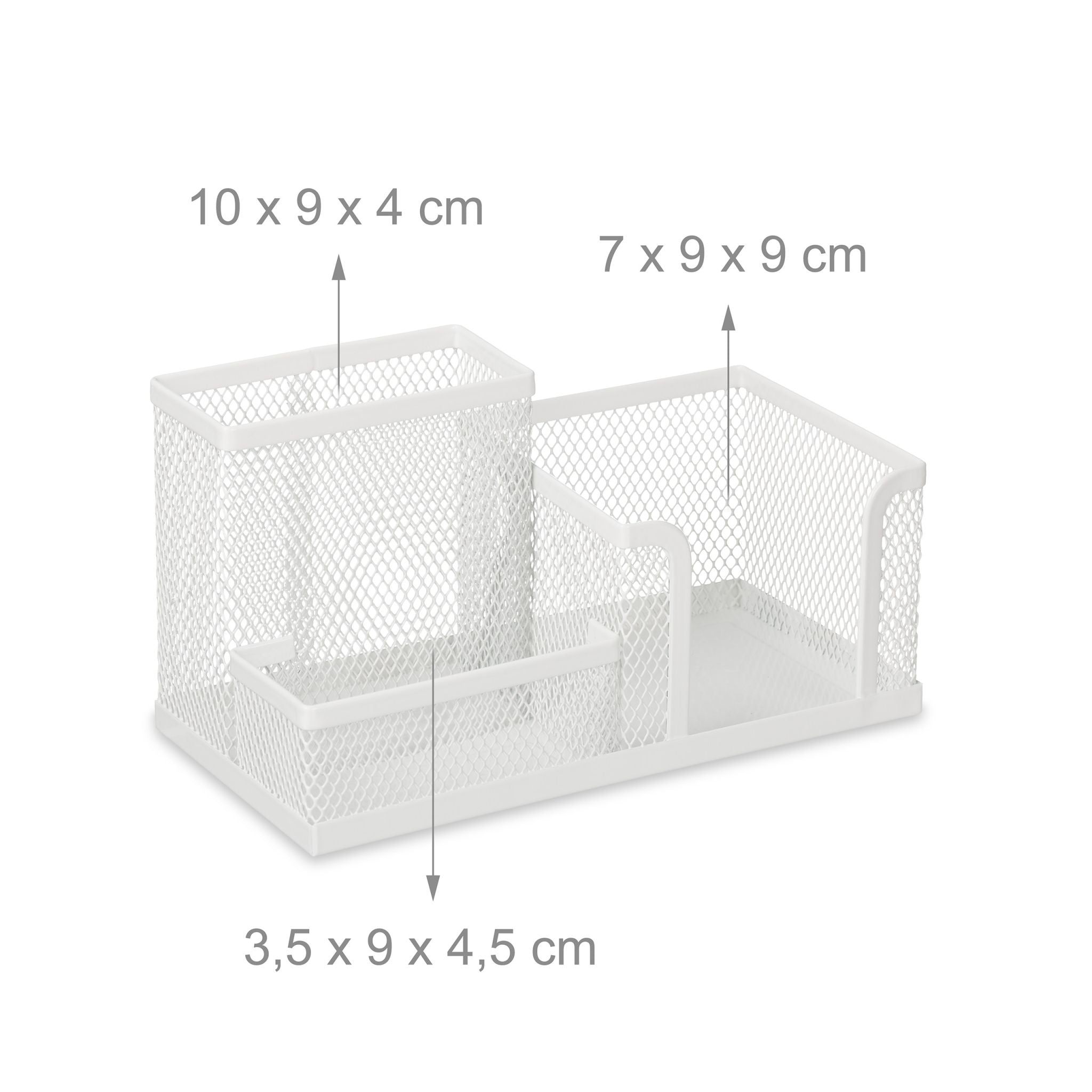 Schreibtisch-Organizer mit 3 Fächern Weiss von Relaxdays