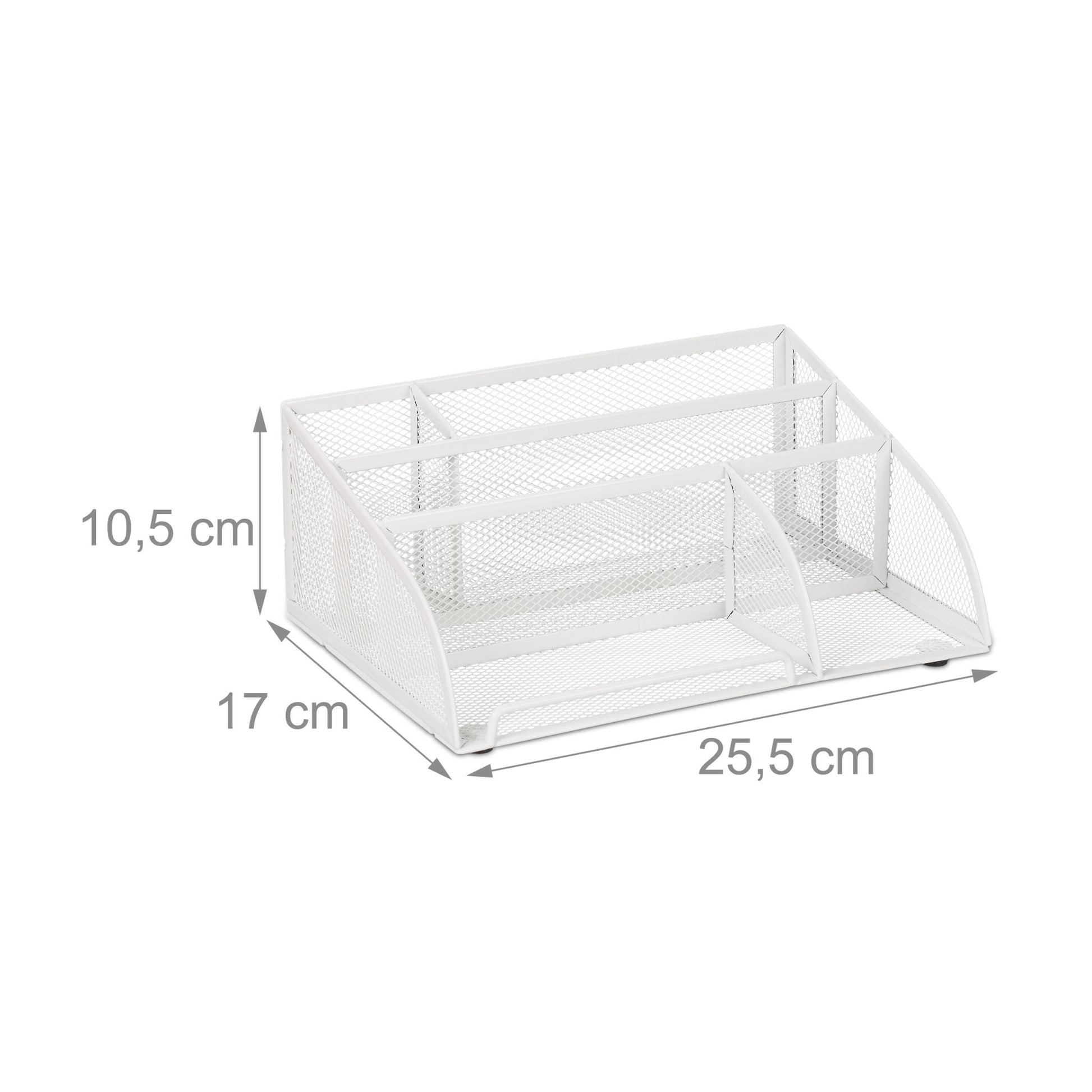 Schreibtisch-Organizer mit 5 Fächern Weiss von Relaxdays