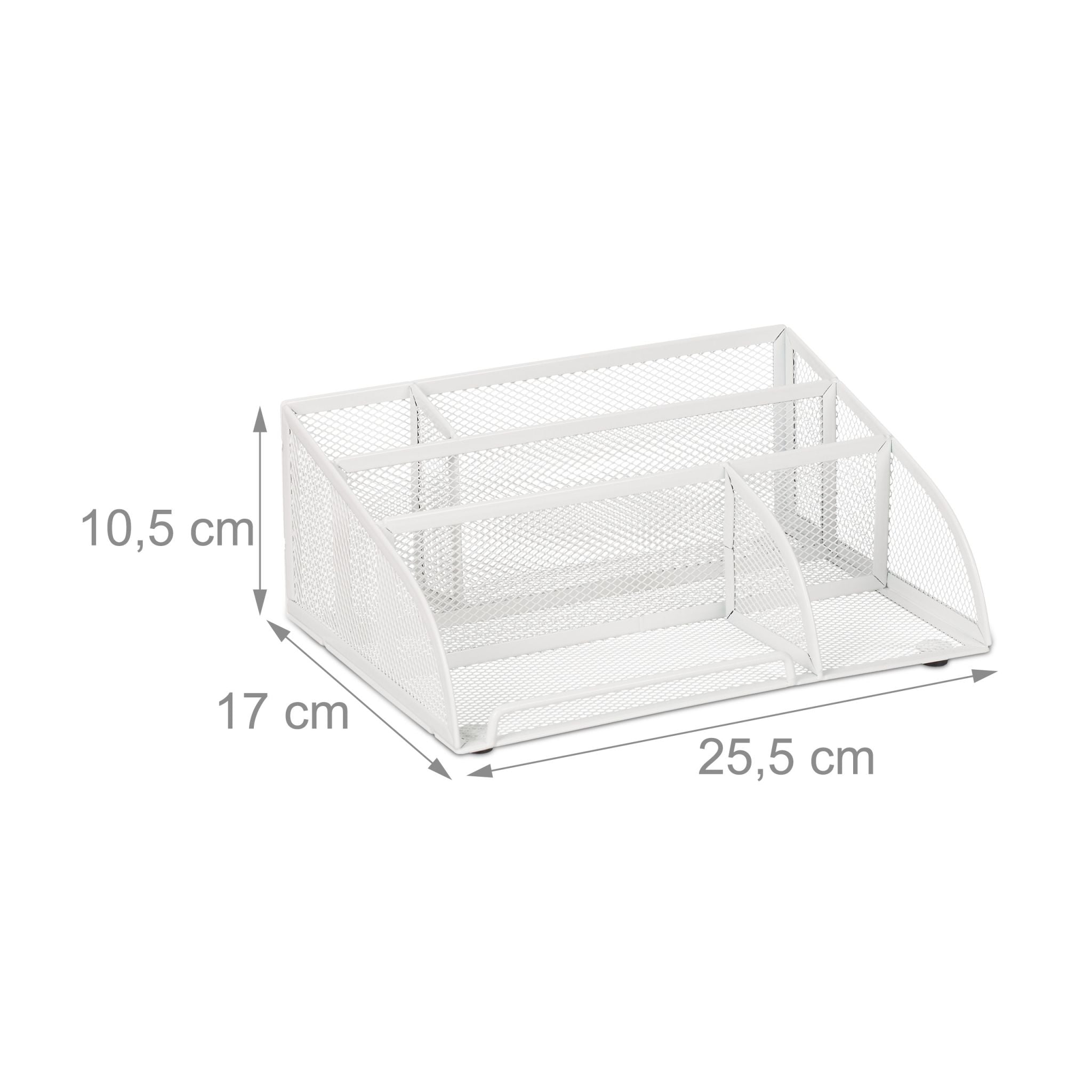 Schreibtisch-Organizer mit 5 Fächern Weiss von Relaxdays