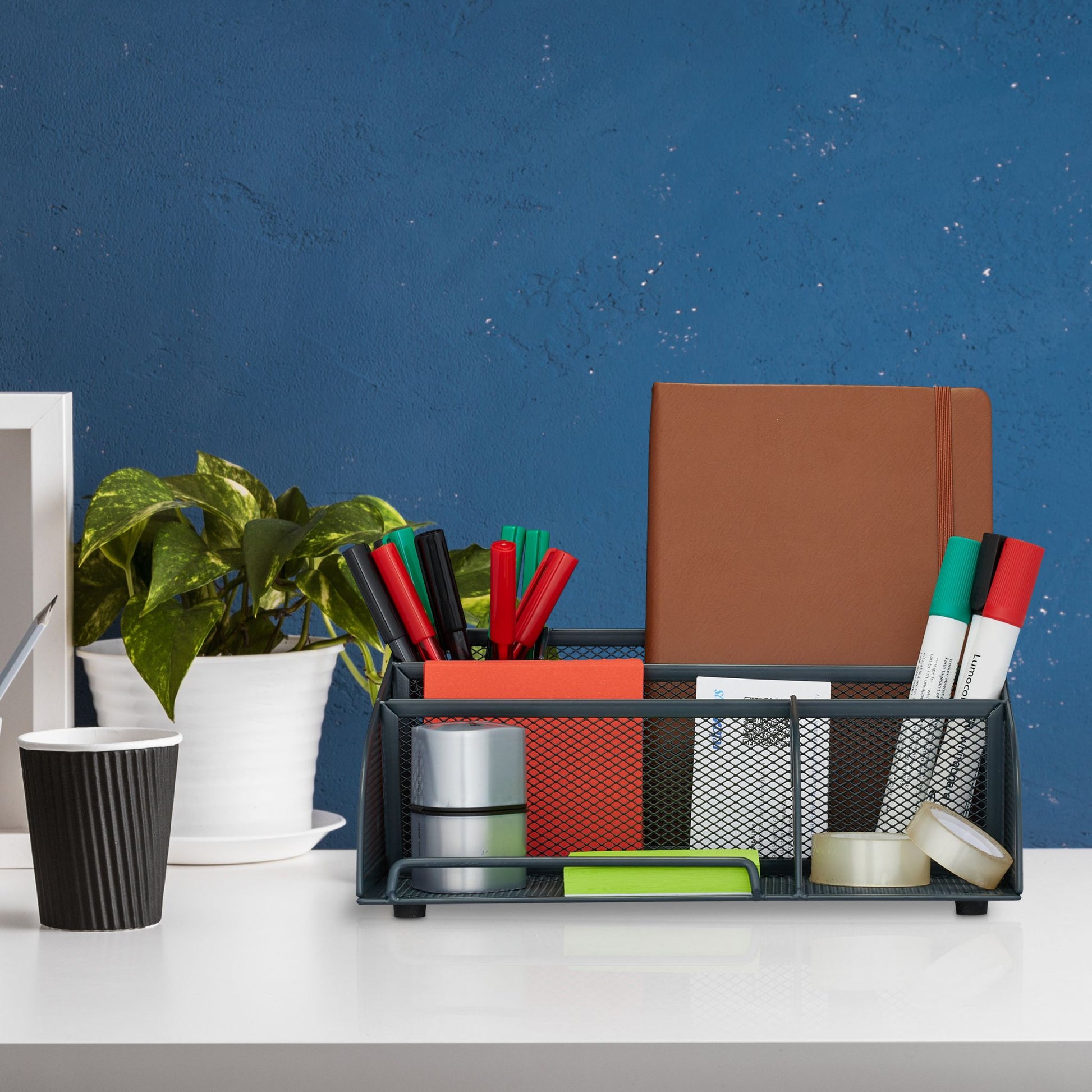 Schreibtisch Organizer Mesh Design Anthrazit von Relaxdays