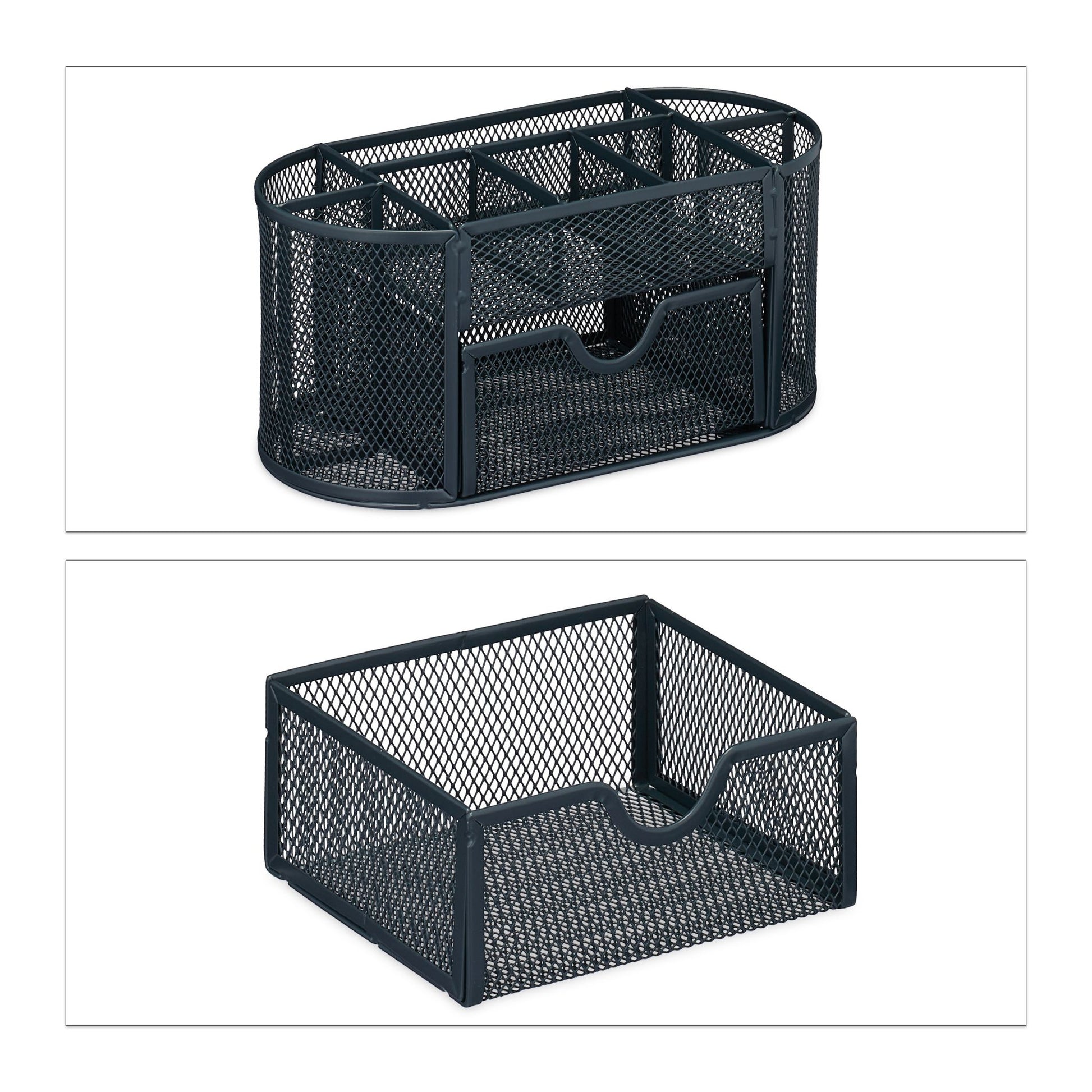 Schreibtisch Organizer mit 9 Fächern Anthrazit von Relaxdays