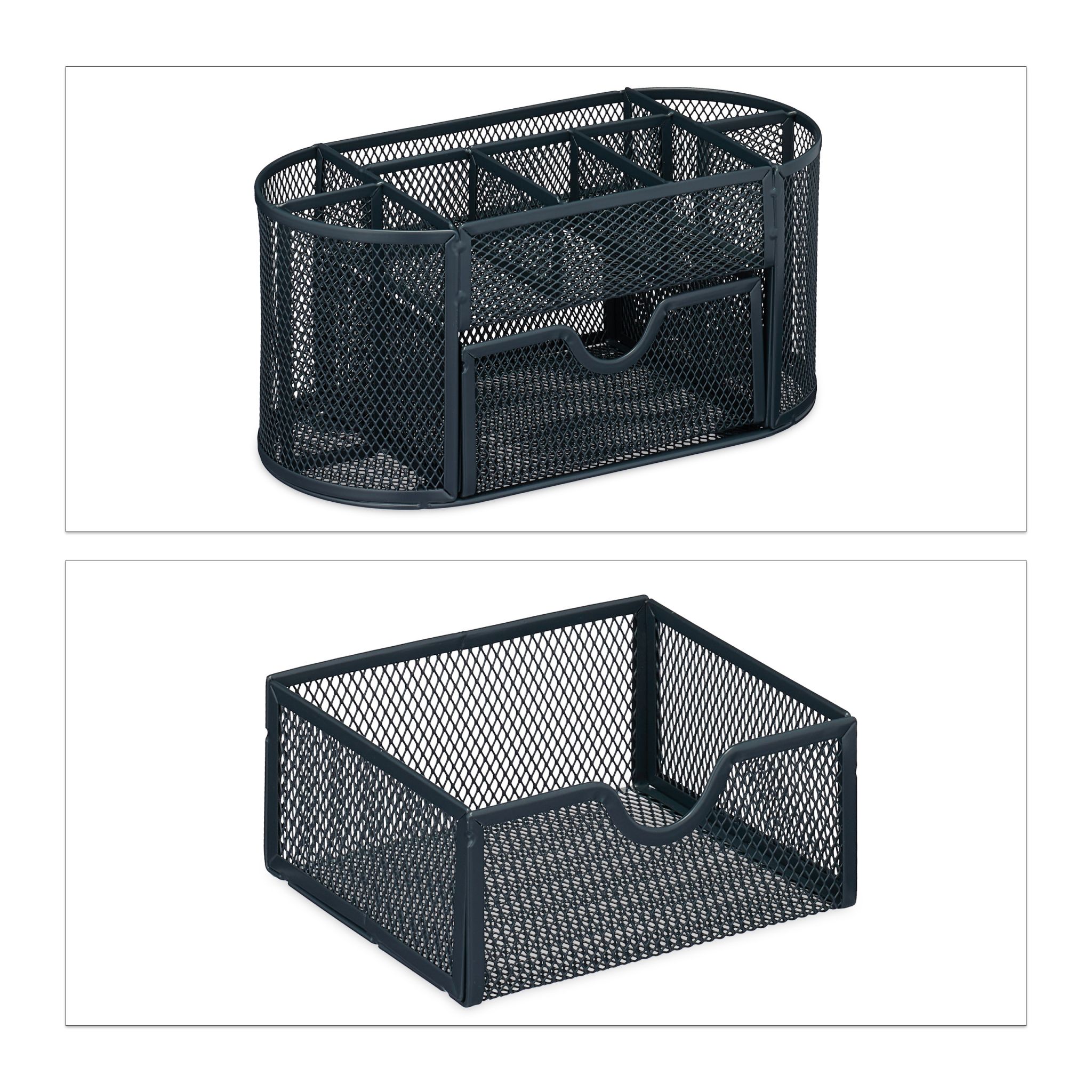 Schreibtisch Organizer mit 9 Fächern Anthrazit von Relaxdays