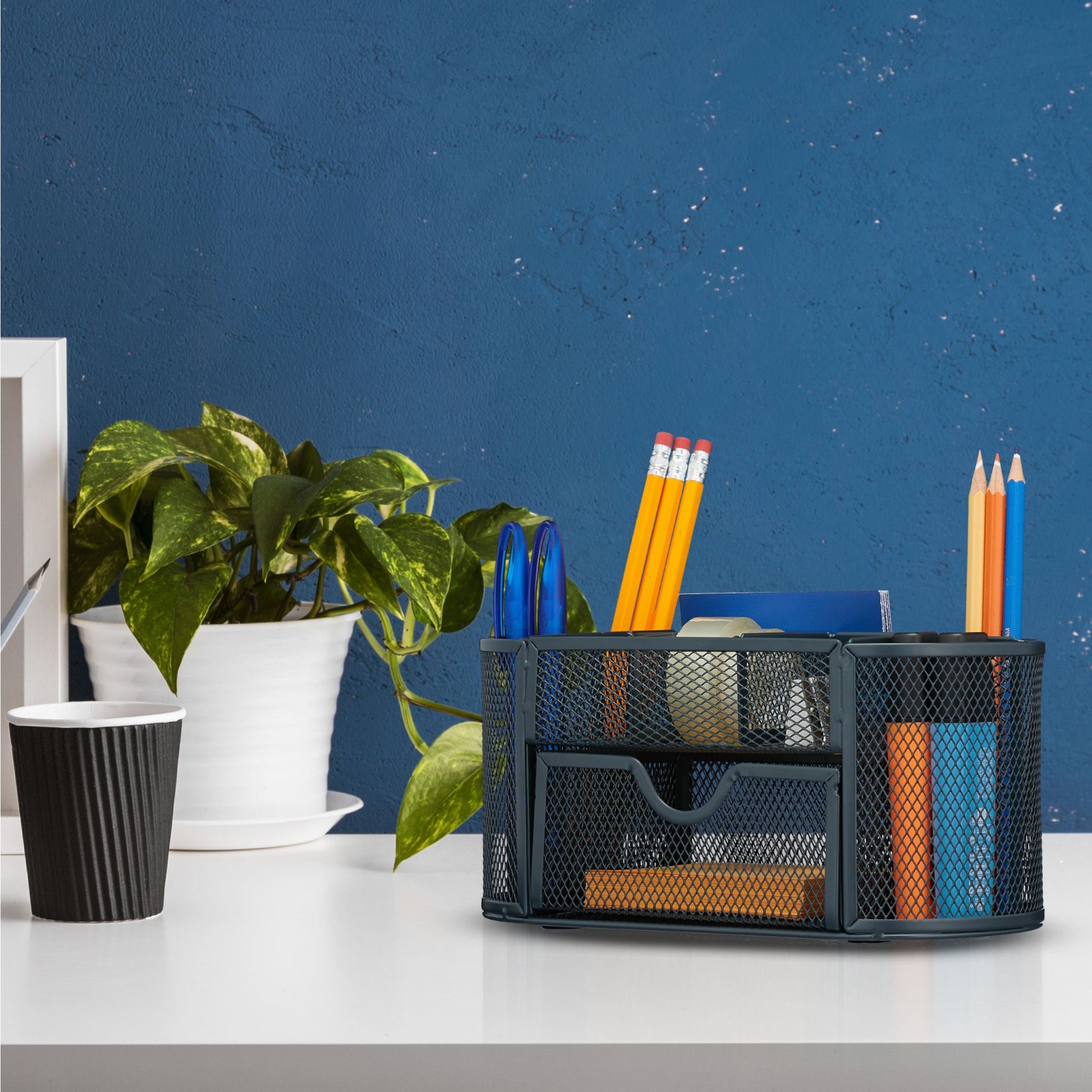 Schreibtisch Organizer mit 9 Fächern Anthrazit von Relaxdays