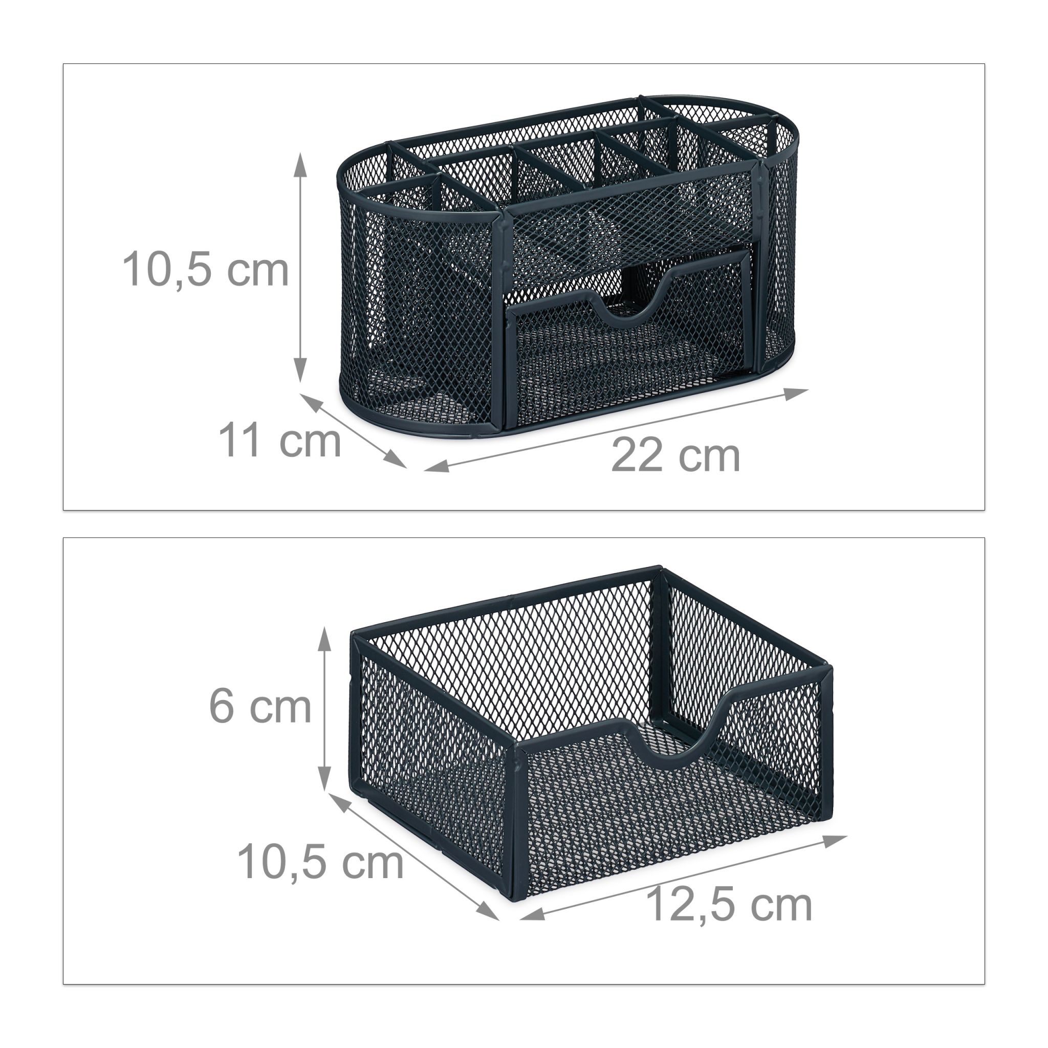 Schreibtisch Organizer mit 9 Fächern Anthrazit von Relaxdays