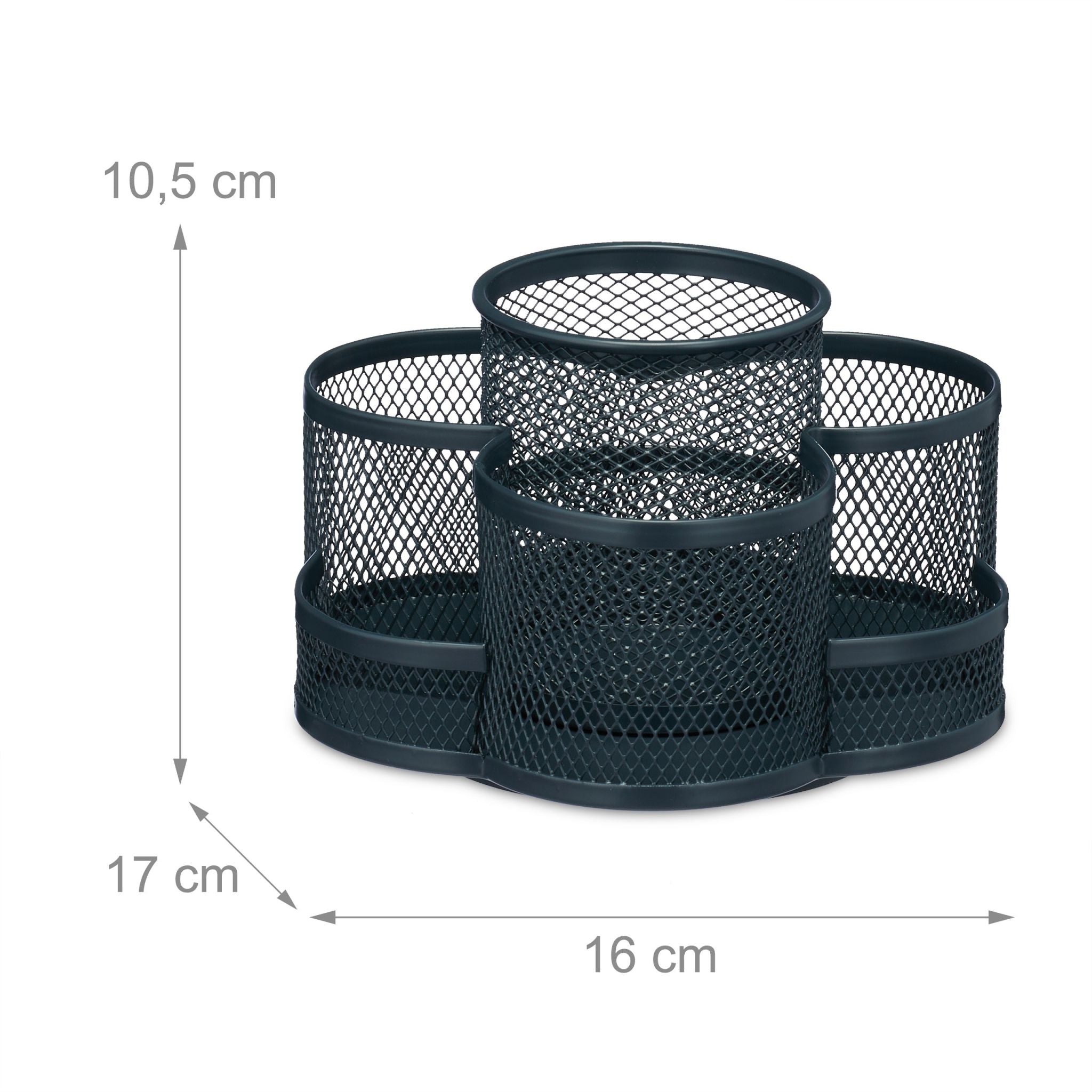Drehbarer Stiftehalter mit 7 Fächern Anthrazit von Relaxdays