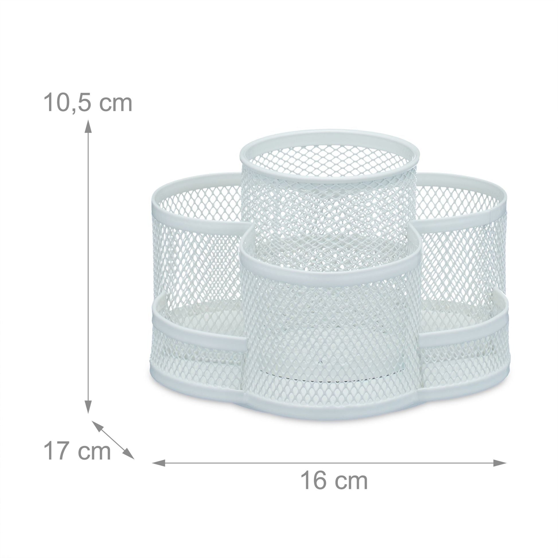 Drehbarer Stiftehalter mit 7 Fächern Weiss von Relaxdays