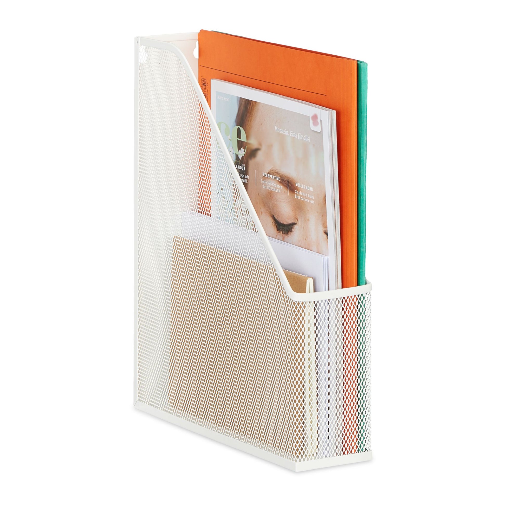 Stehsammler Mesh-Design Weiss von Relaxdays