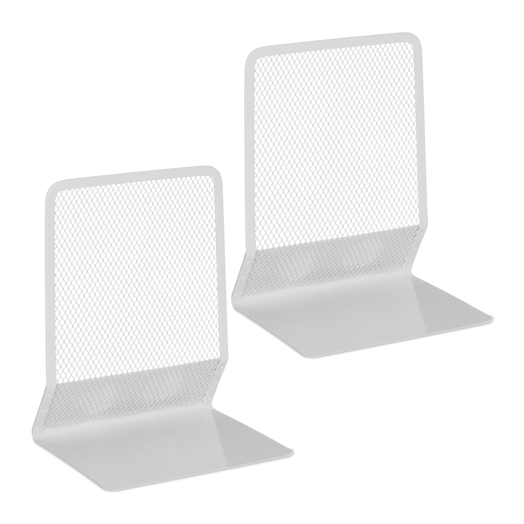 Buchstütze Metall 2er-Set Weiss