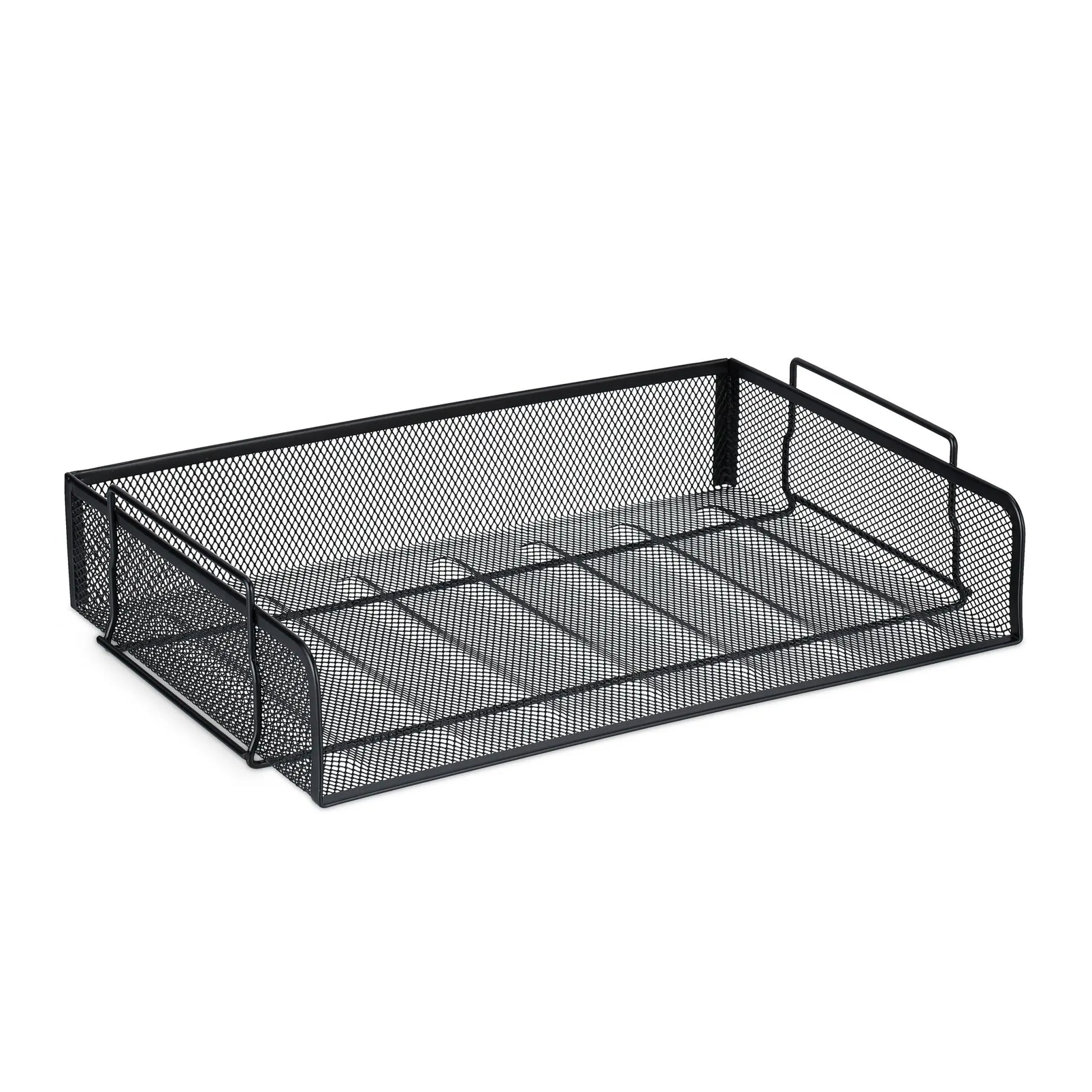 Dokumentenablage Metall stapelbar Schwarz von Relaxdays