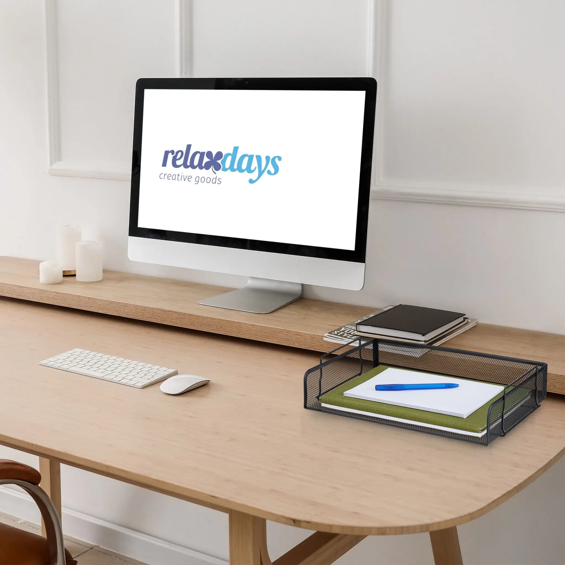 Dokumentenablage Metall stapelbar Schwarz von Relaxdays