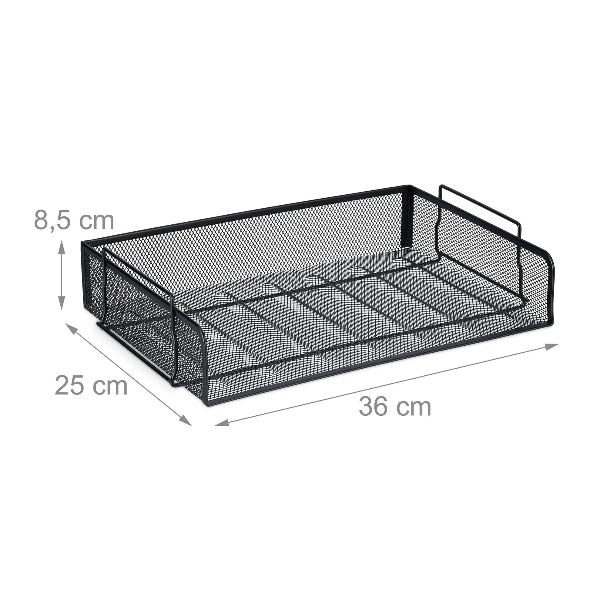 Dokumentenablage Metall stapelbar Schwarz von Relaxdays