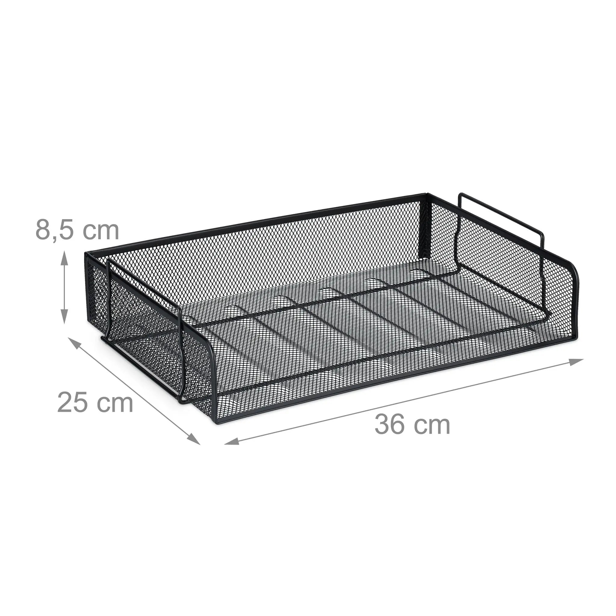 Dokumentenablage Metall stapelbar Schwarz von Relaxdays