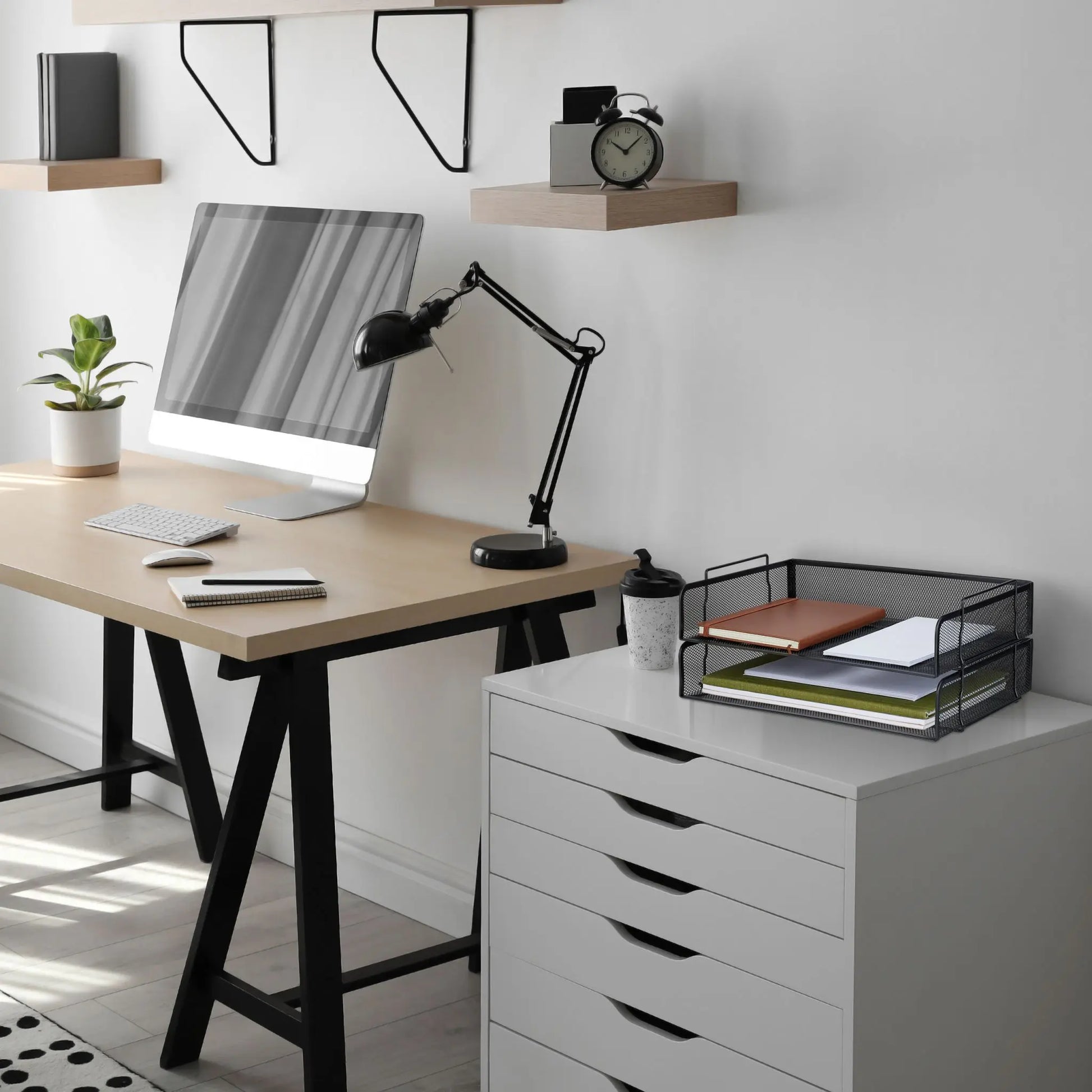 Dokumentenablage Metall stapelbar Schwarz von Relaxdays