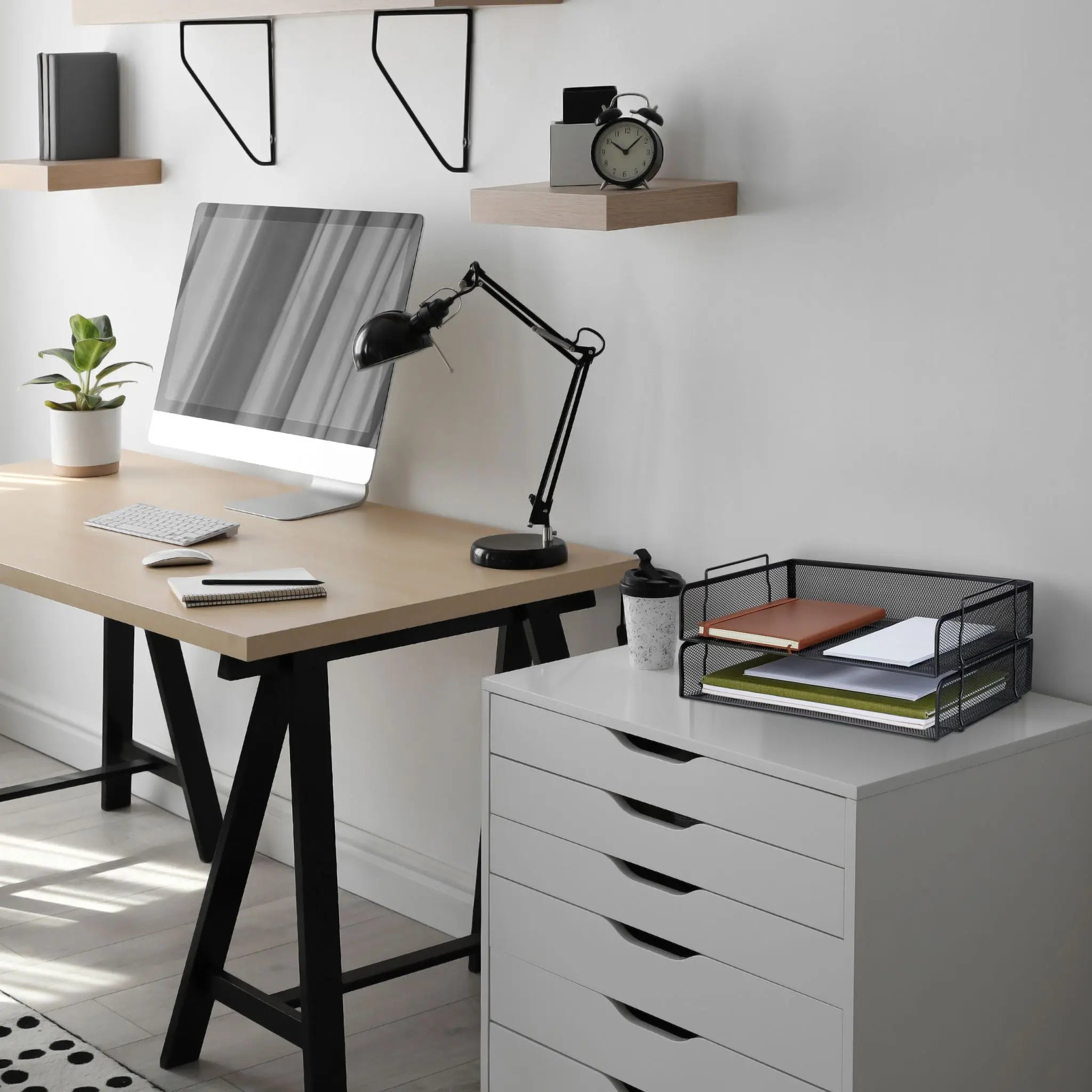 Dokumentenablage Metall stapelbar Schwarz von Relaxdays