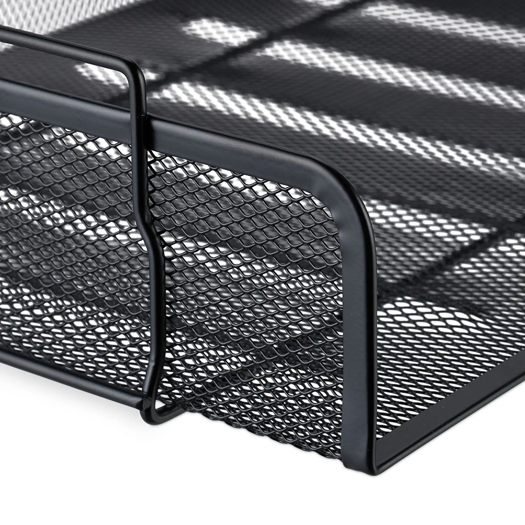 Dokumentenablage Metall stapelbar Schwarz von Relaxdays