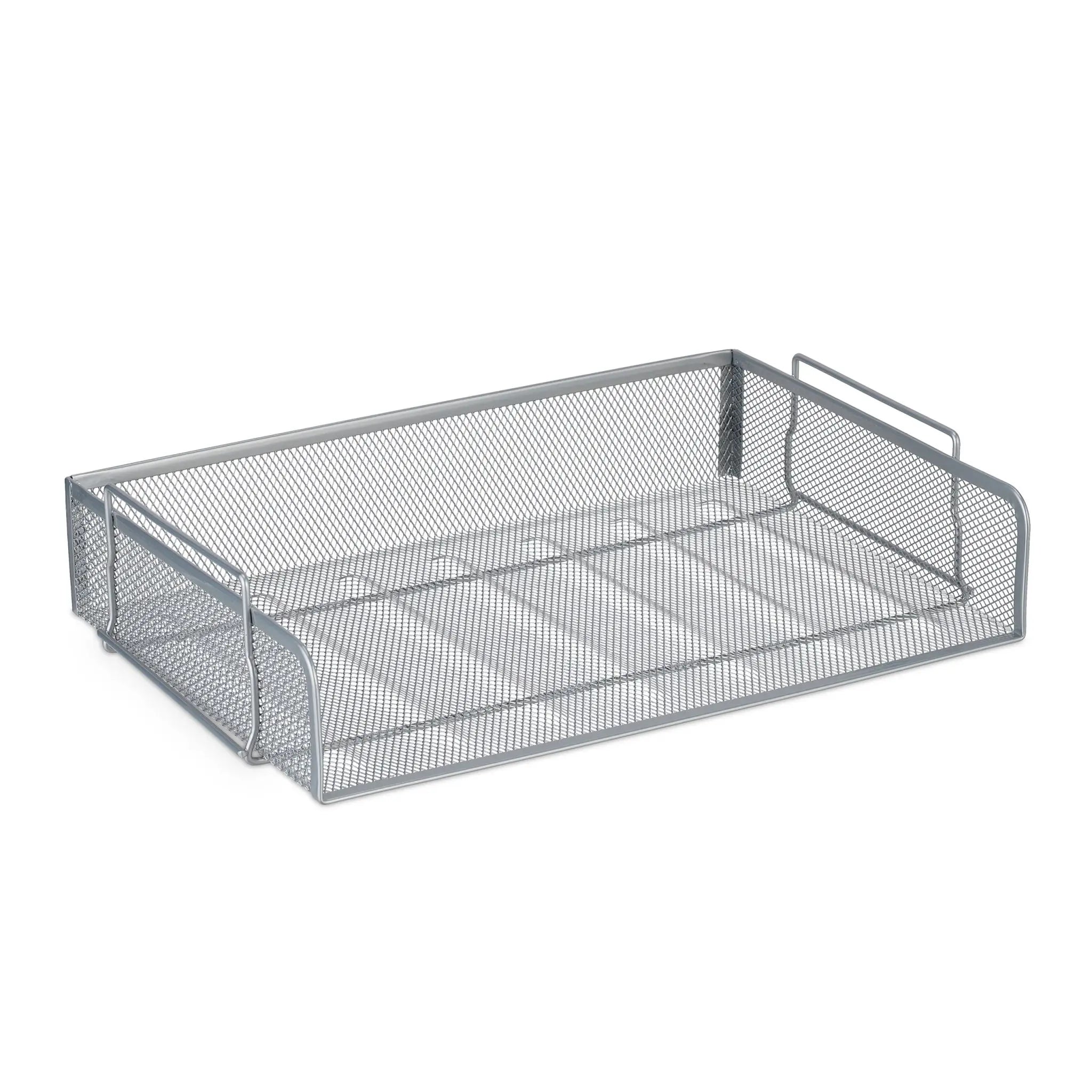 Dokumentenablage Metall stapelbar Silber von Relaxdays