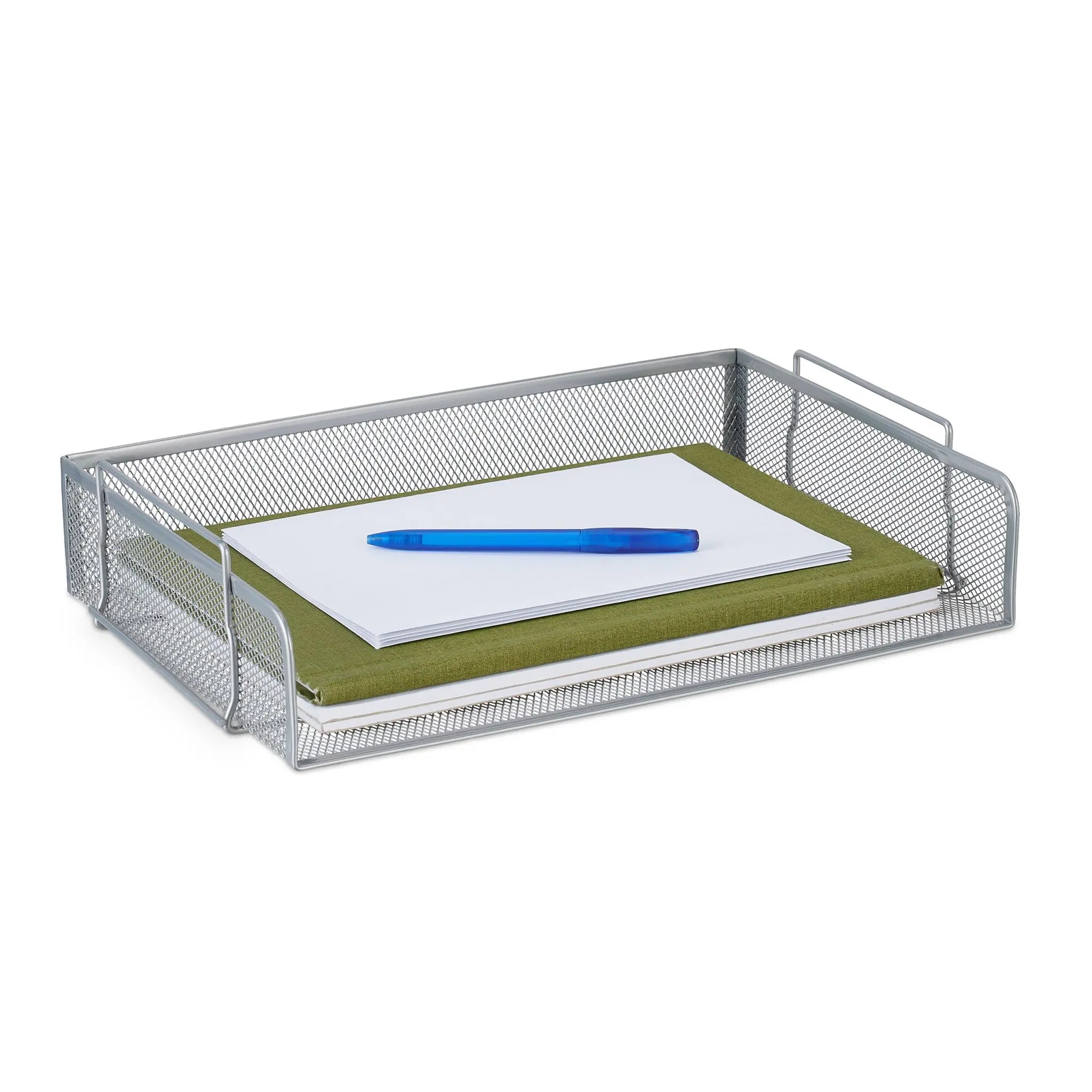 Dokumentenablage Metall stapelbar Silber von Relaxdays