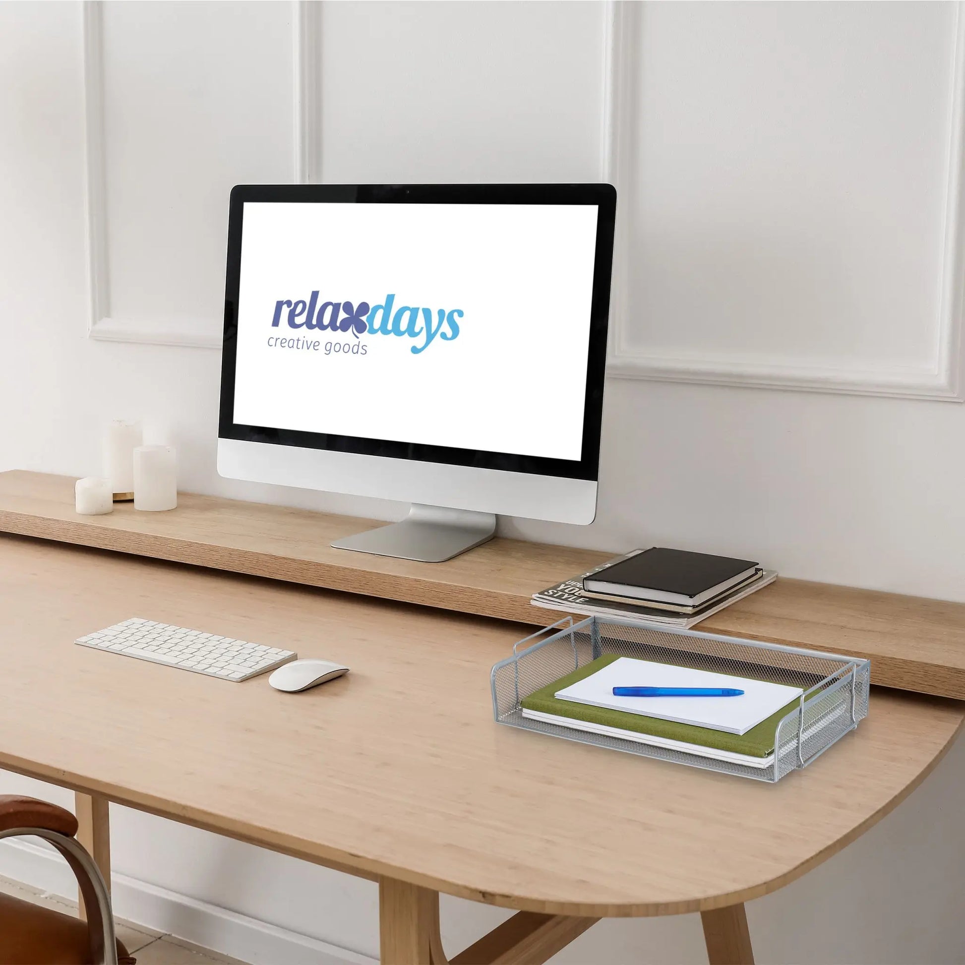 Dokumentenablage Metall stapelbar Silber von Relaxdays