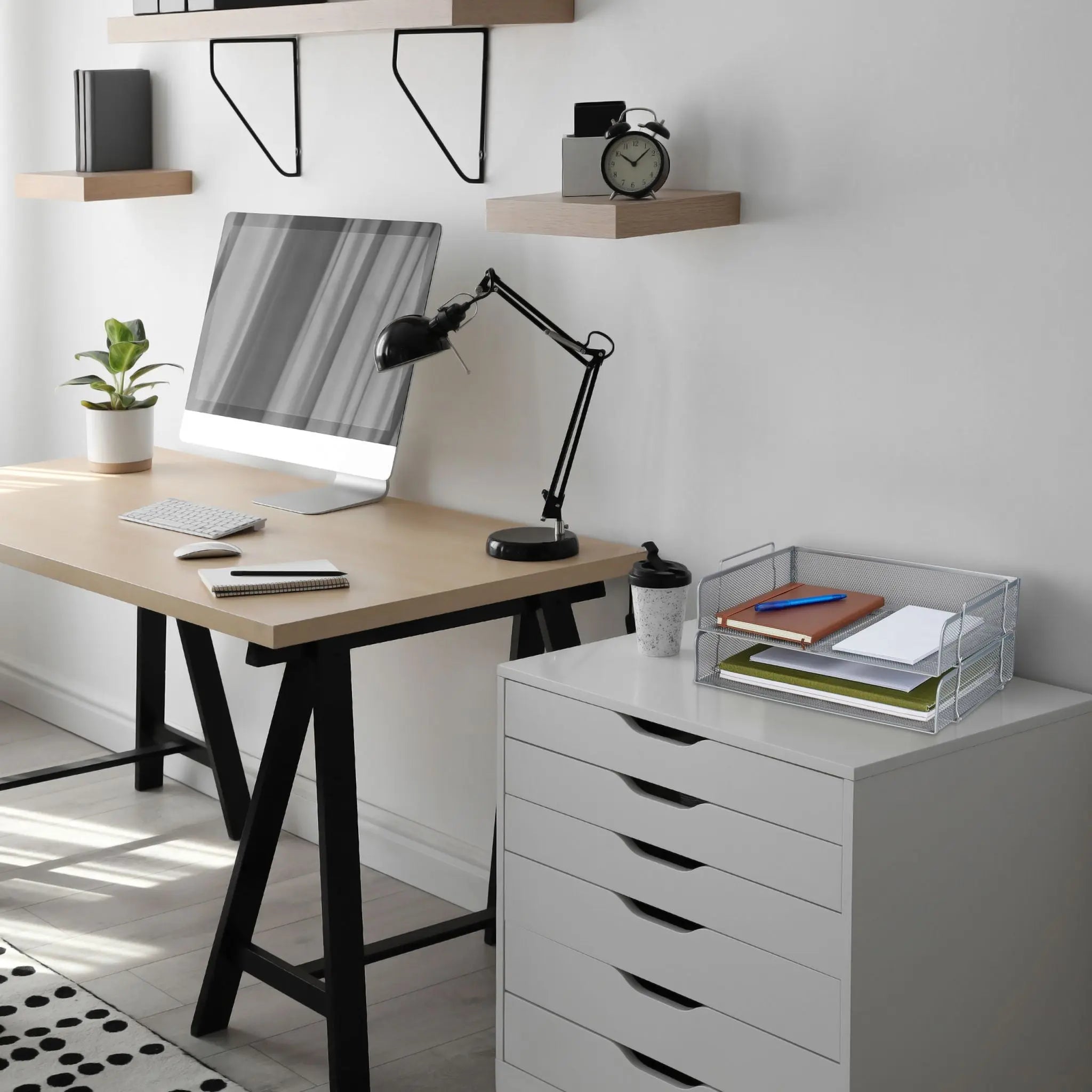 Dokumentenablage Metall stapelbar Silber von Relaxdays