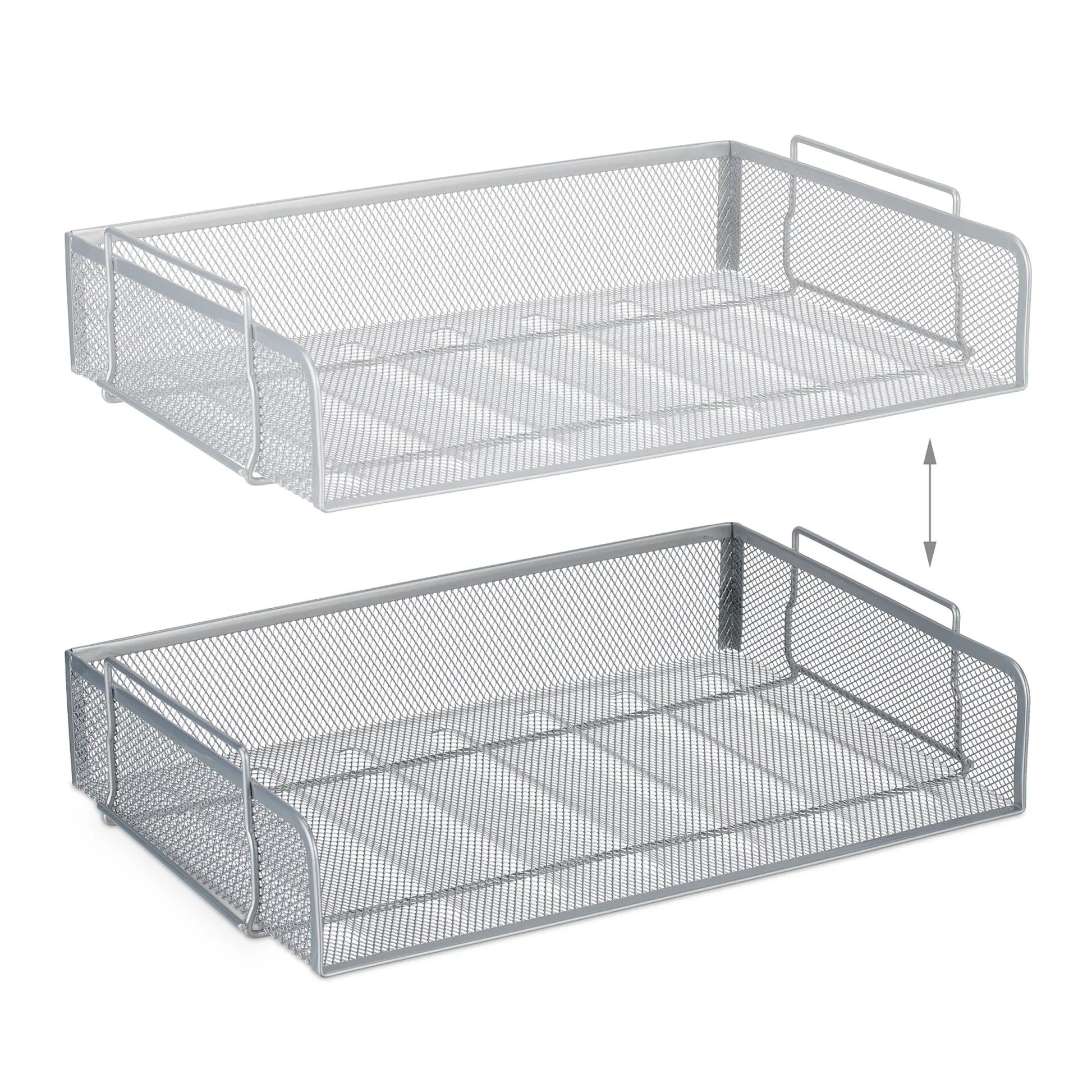 Dokumentenablage Metall stapelbar Silber von Relaxdays