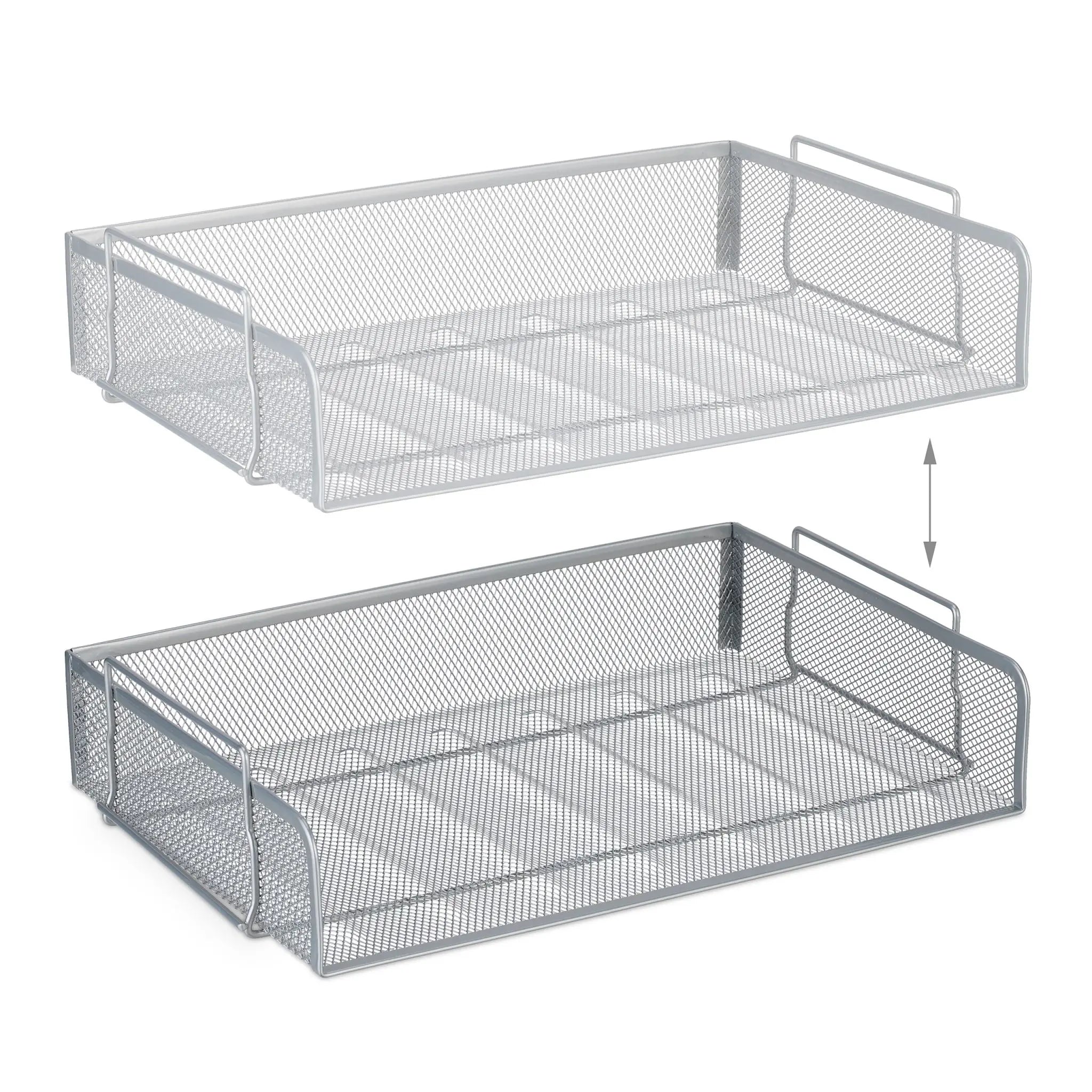 Dokumentenablage Metall stapelbar Silber von Relaxdays
