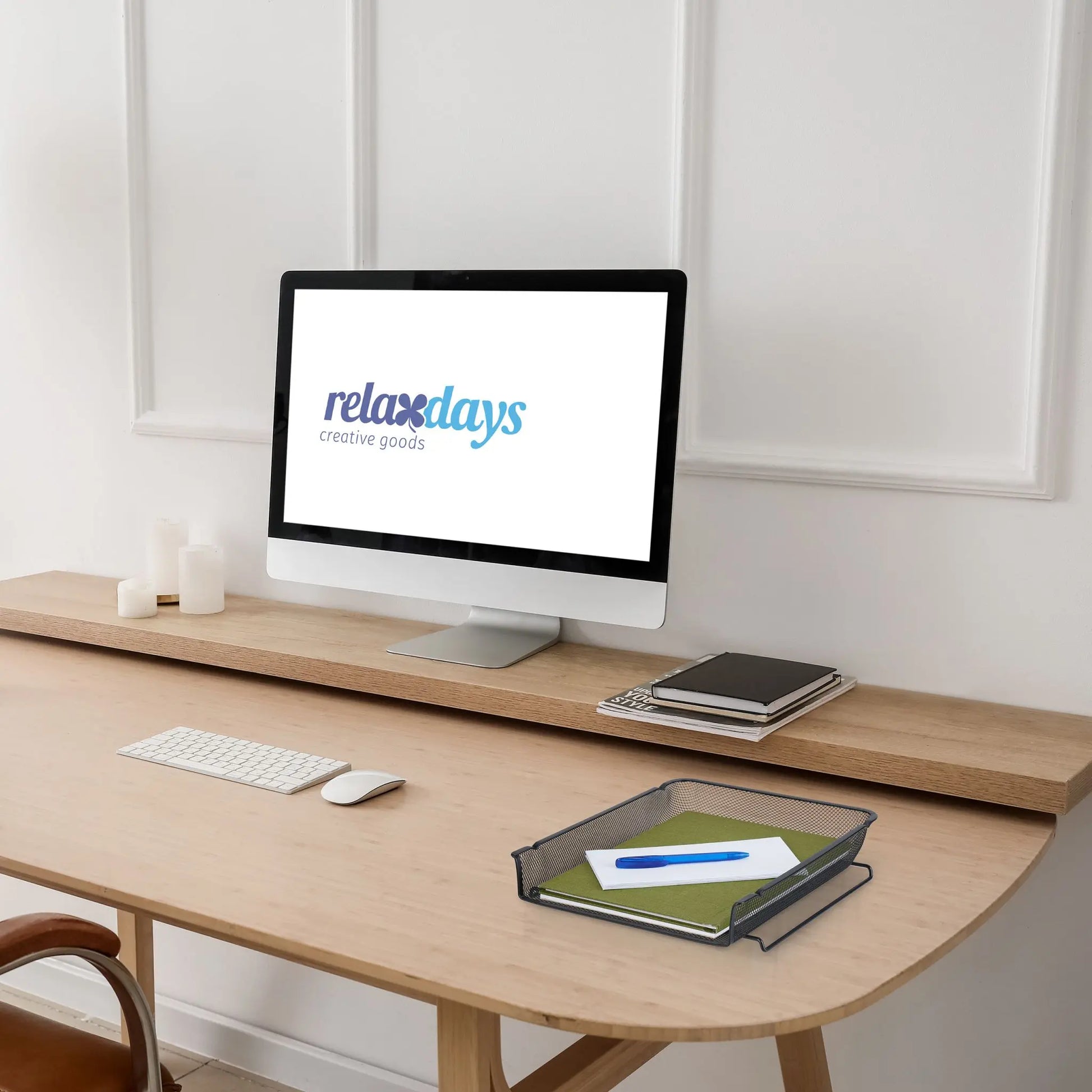 Dokumentenablage Metall stapelbar Schwarz von Relaxdays