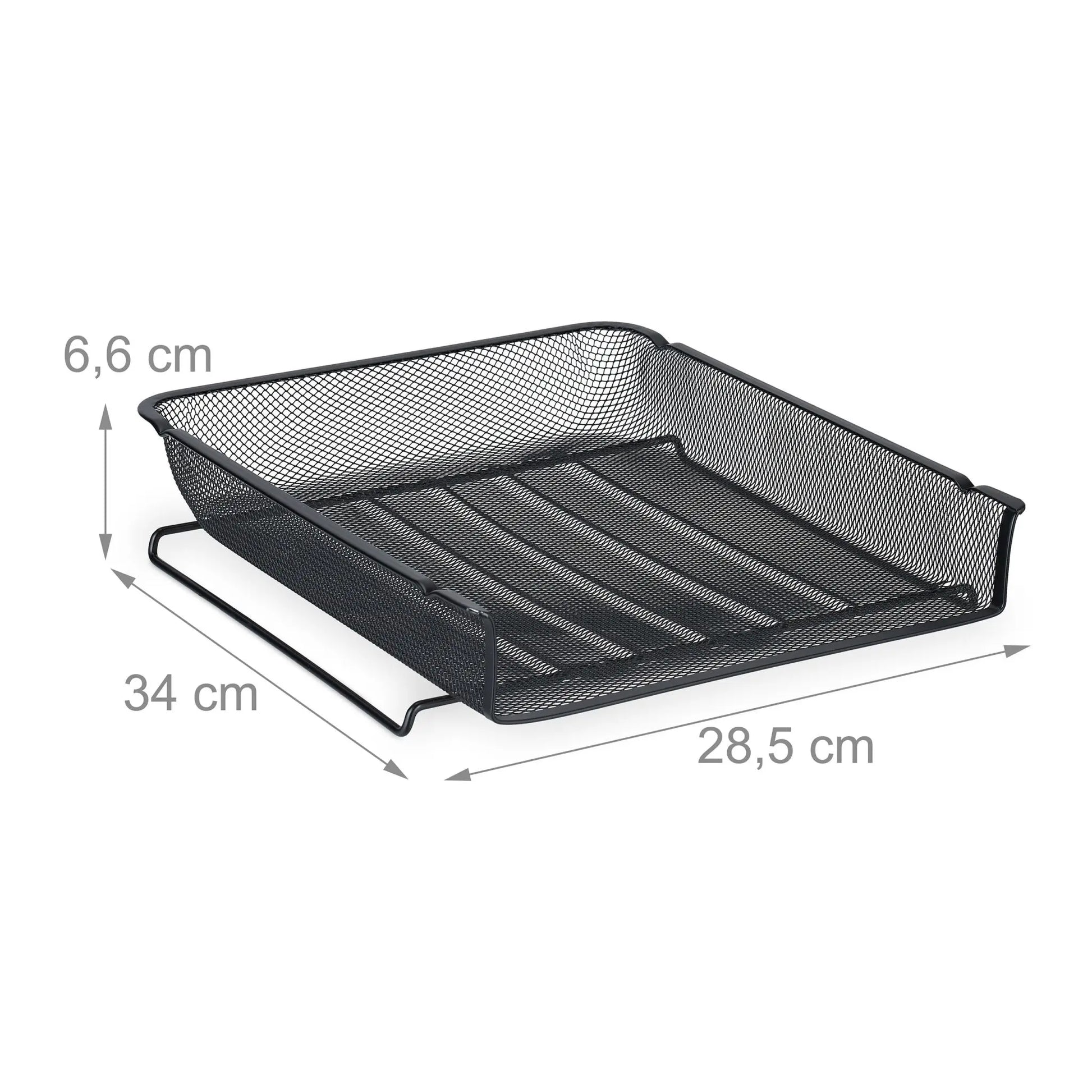 Dokumentenablage Metall stapelbar Schwarz von Relaxdays