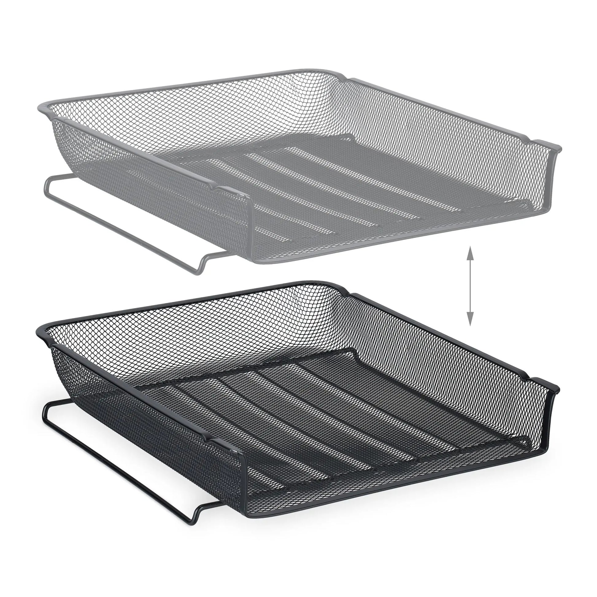 Dokumentenablage Metall stapelbar Schwarz von Relaxdays