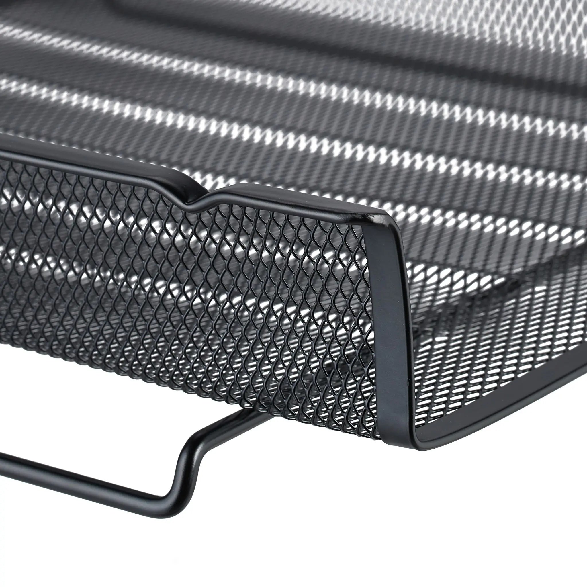 Dokumentenablage Metall stapelbar Schwarz von Relaxdays