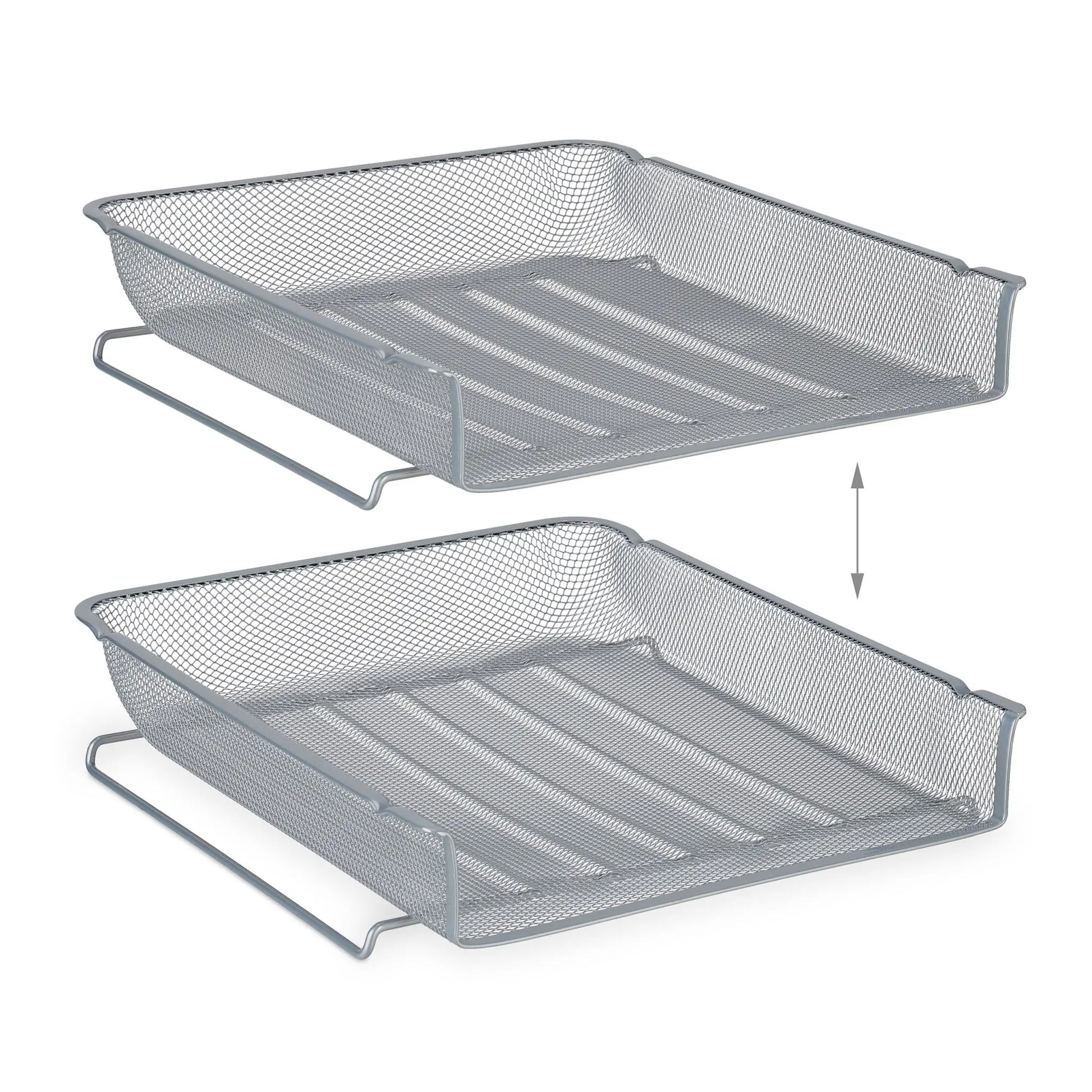 Dokumentenablage Metall stapelbar Silber von Relaxdays