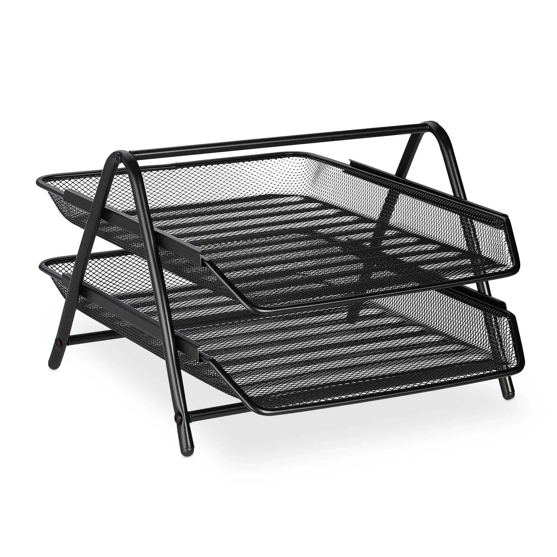 Dokumentenablage mit 2 Fächern Schwarz von Relaxdays