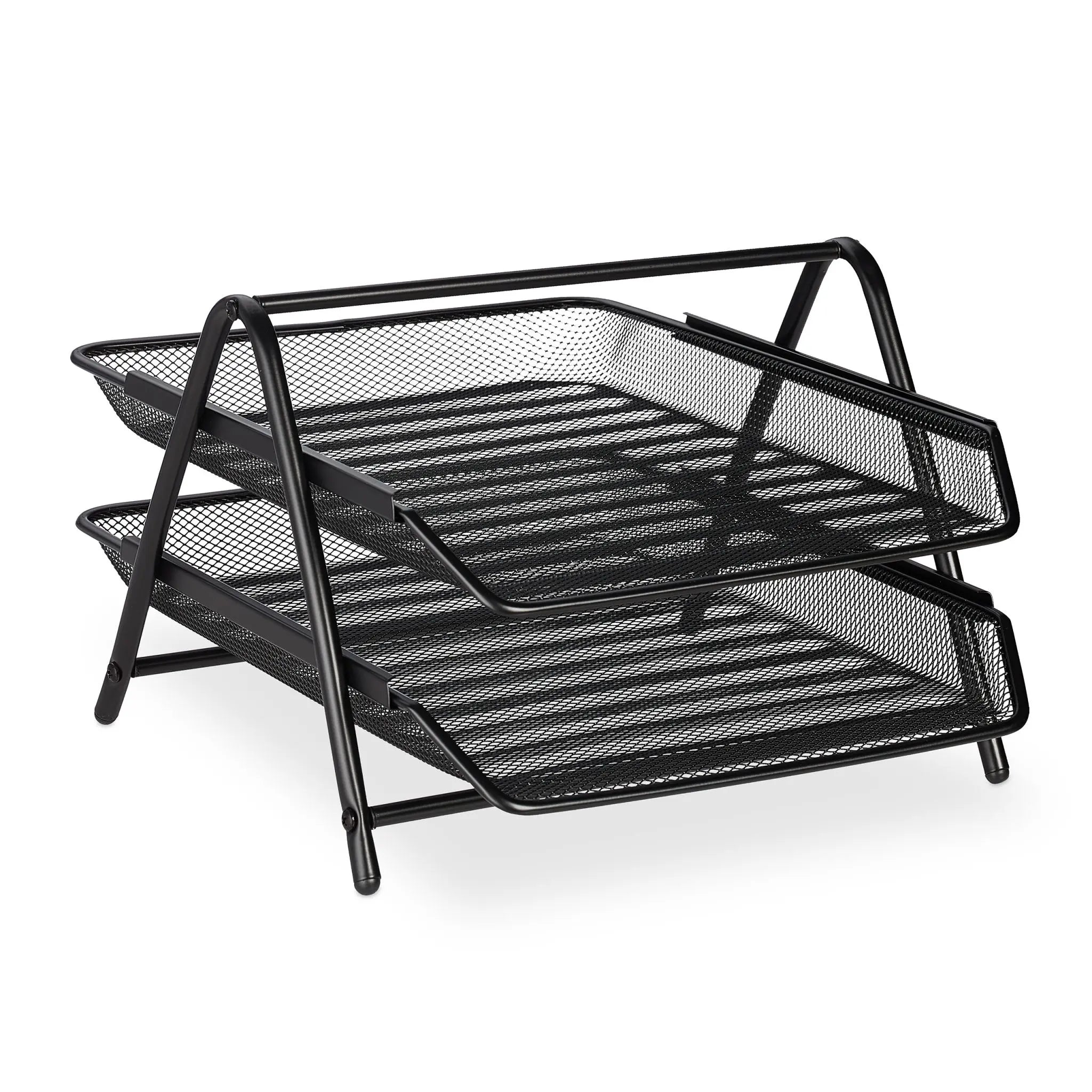 Dokumentenablage mit 2 Fächern Schwarz von Relaxdays
