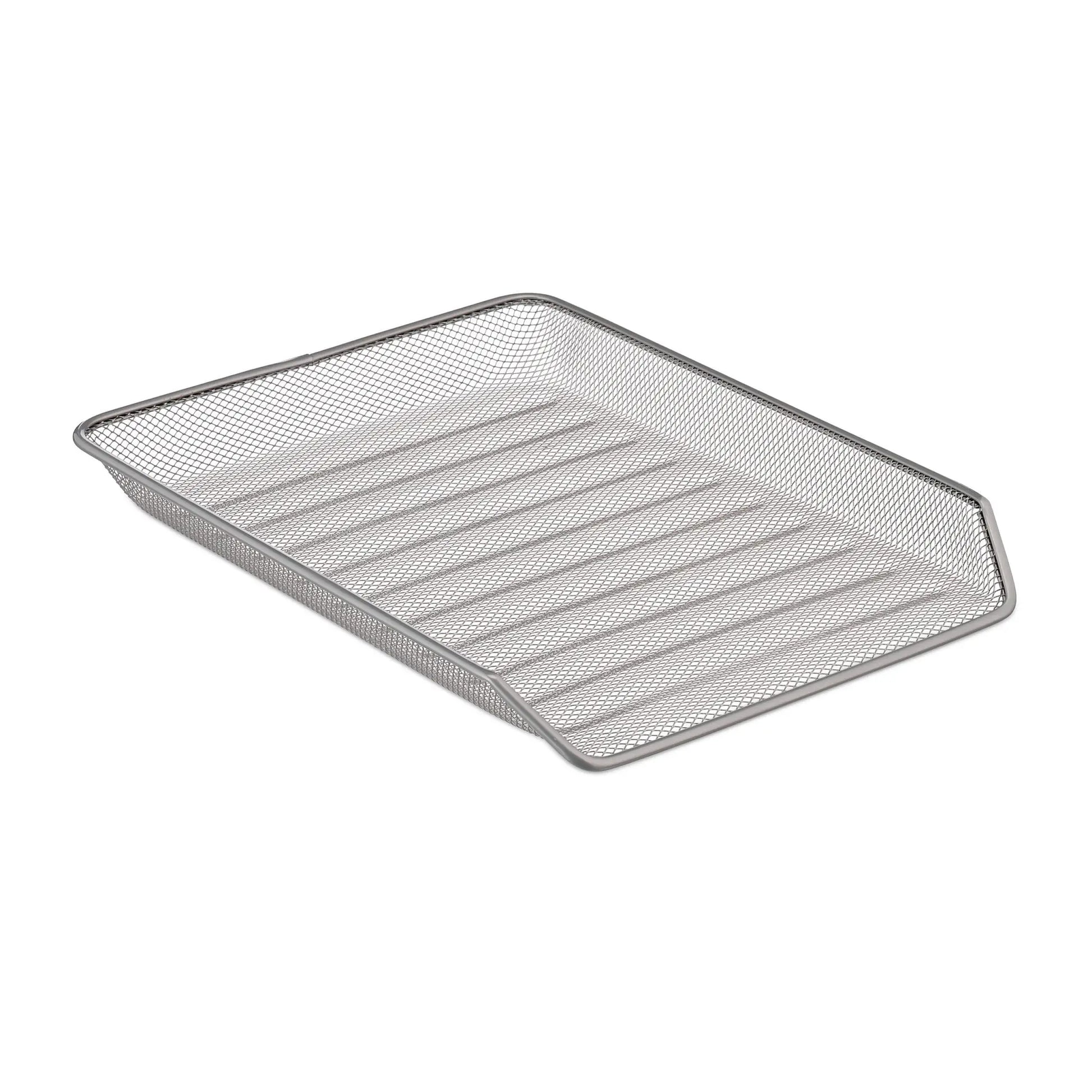 Dokumentenablage Metall mit 4 Fächern Silber von Relaxdays